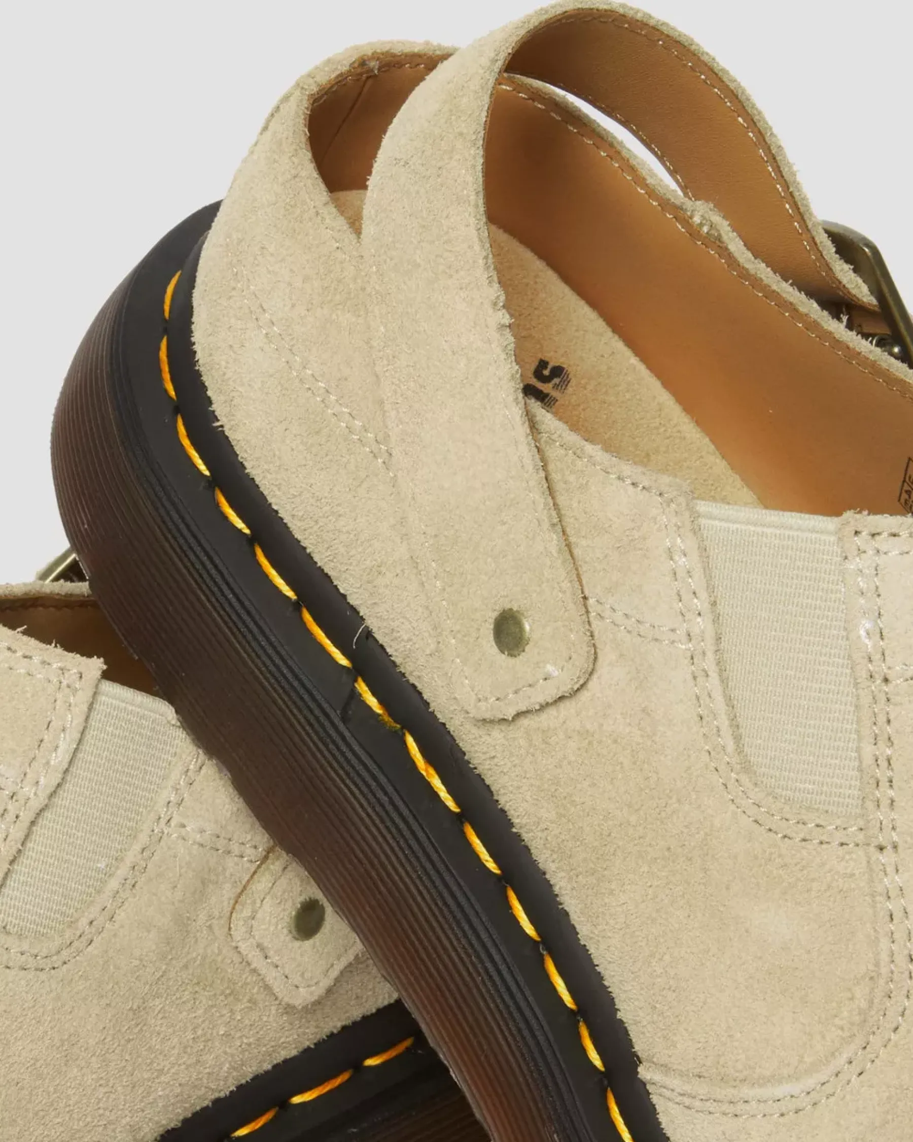 Mules & Slides|Sandals>Dr. Martens Isham Desert Oasis Suede Mules Parchment Beige — Desert Oasis Suede