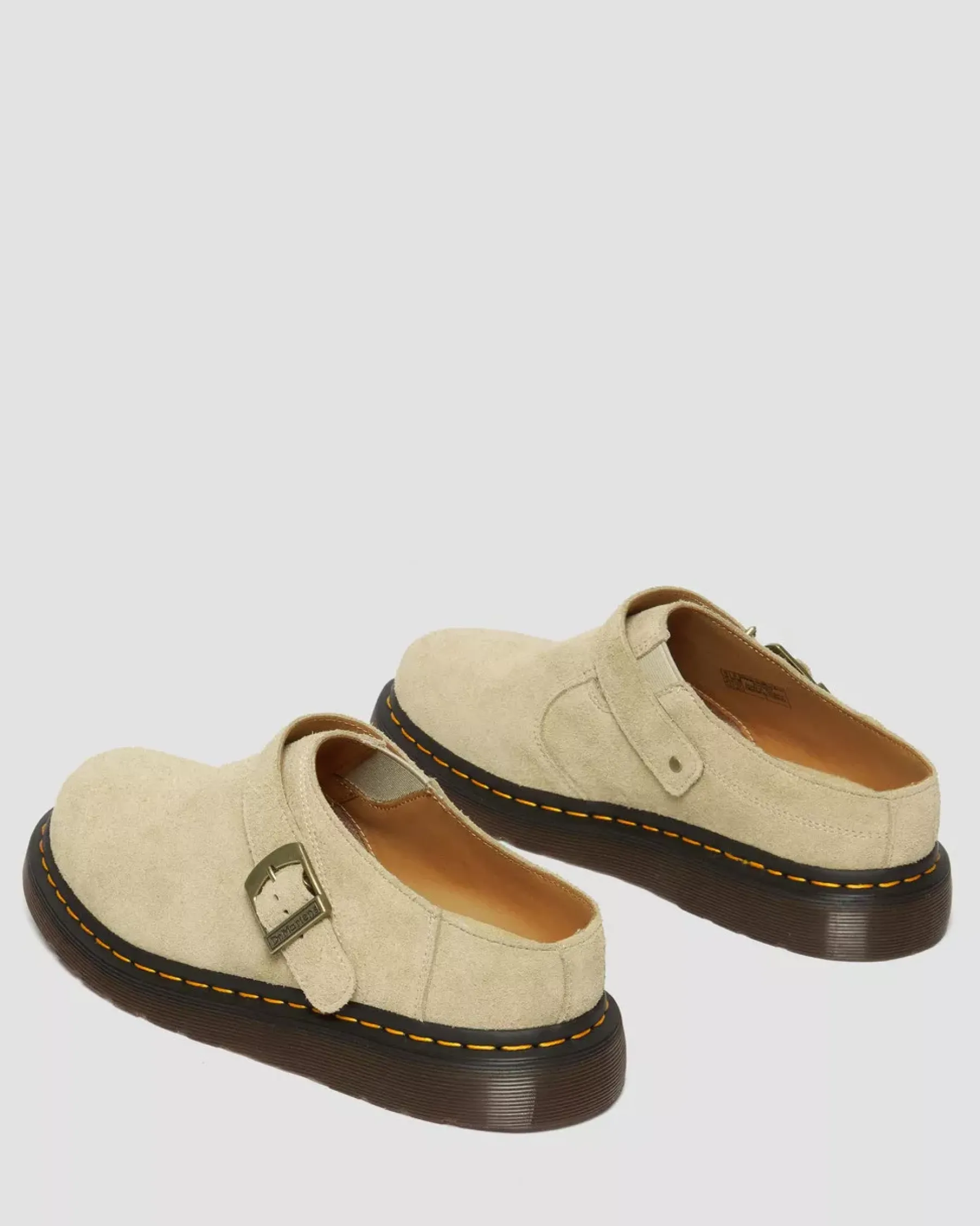 Mules & Slides|Sandals>Dr. Martens Isham Desert Oasis Suede Mules Parchment Beige — Desert Oasis Suede