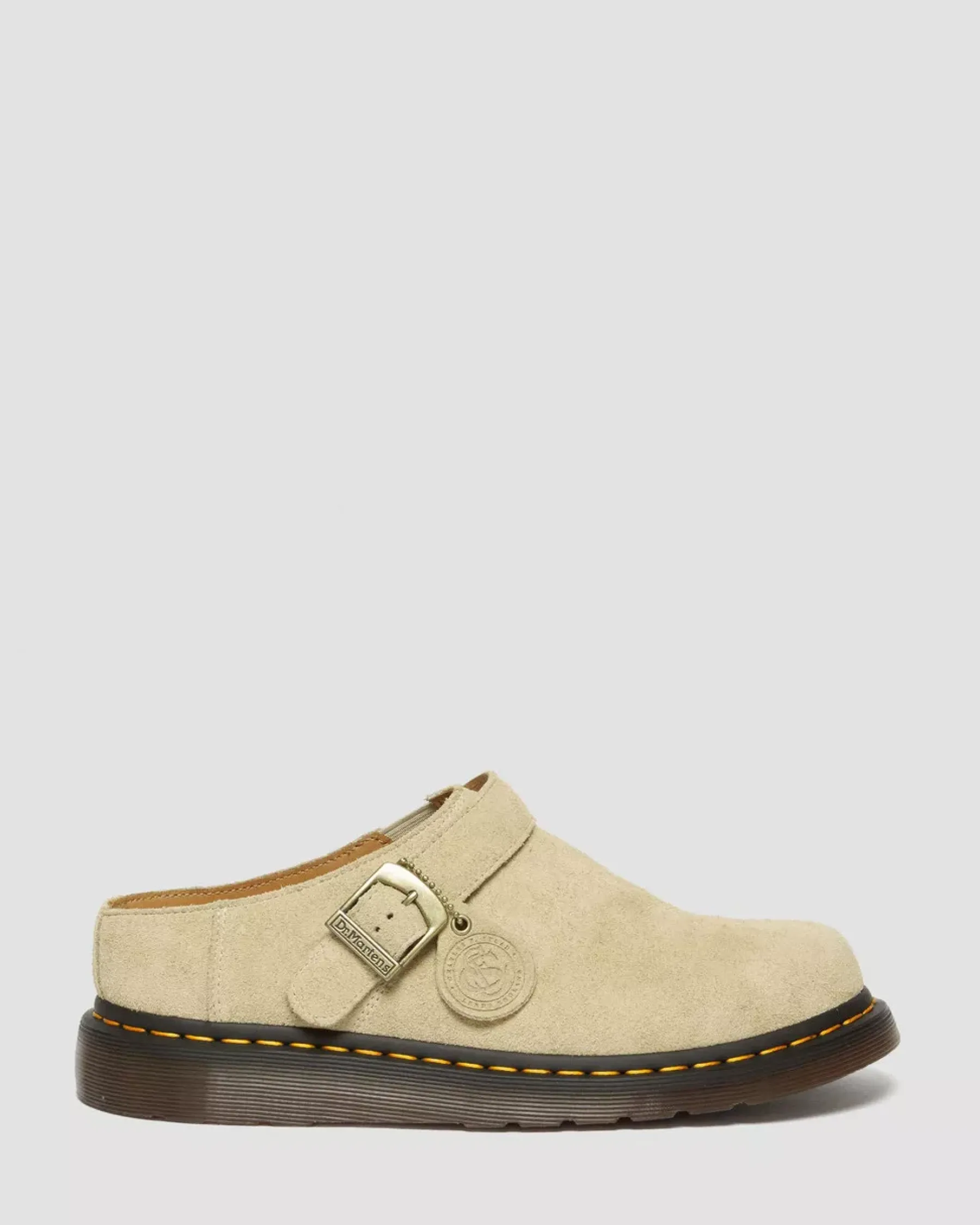 Mules & Slides|Sandals>Dr. Martens Isham Desert Oasis Suede Mules Parchment Beige — Desert Oasis Suede