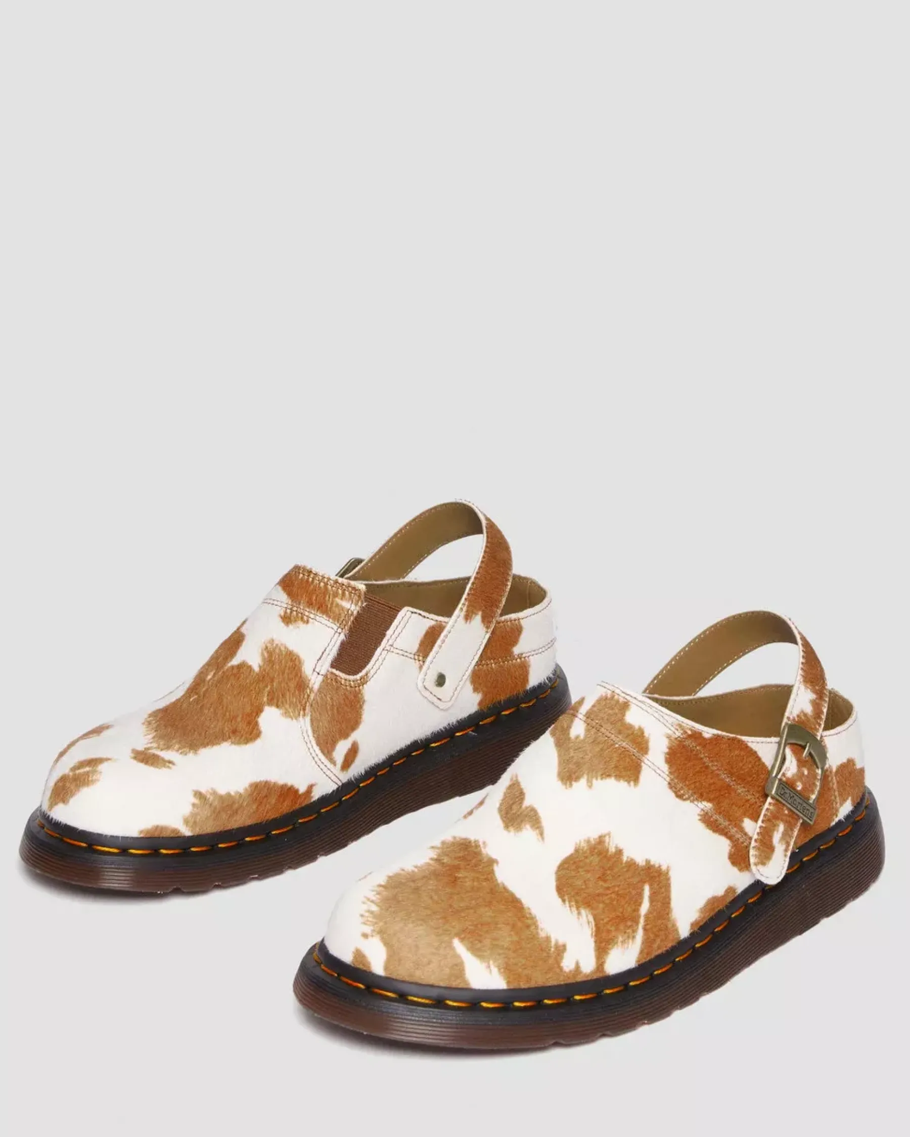 Originals|Mules & Slides>Dr. Martens Isham Hair-On Cow Print Slingback Mules JERSEY COW PRINT — Hair On