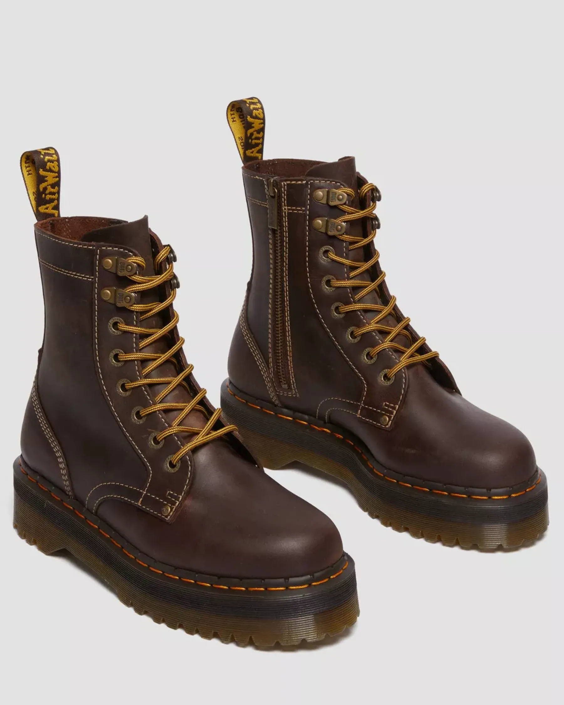 Platform Boots|Ankle Boots>Dr. Martens Jadon Boot Arc Crazy Horse Platforms Brown — Crazy Horse