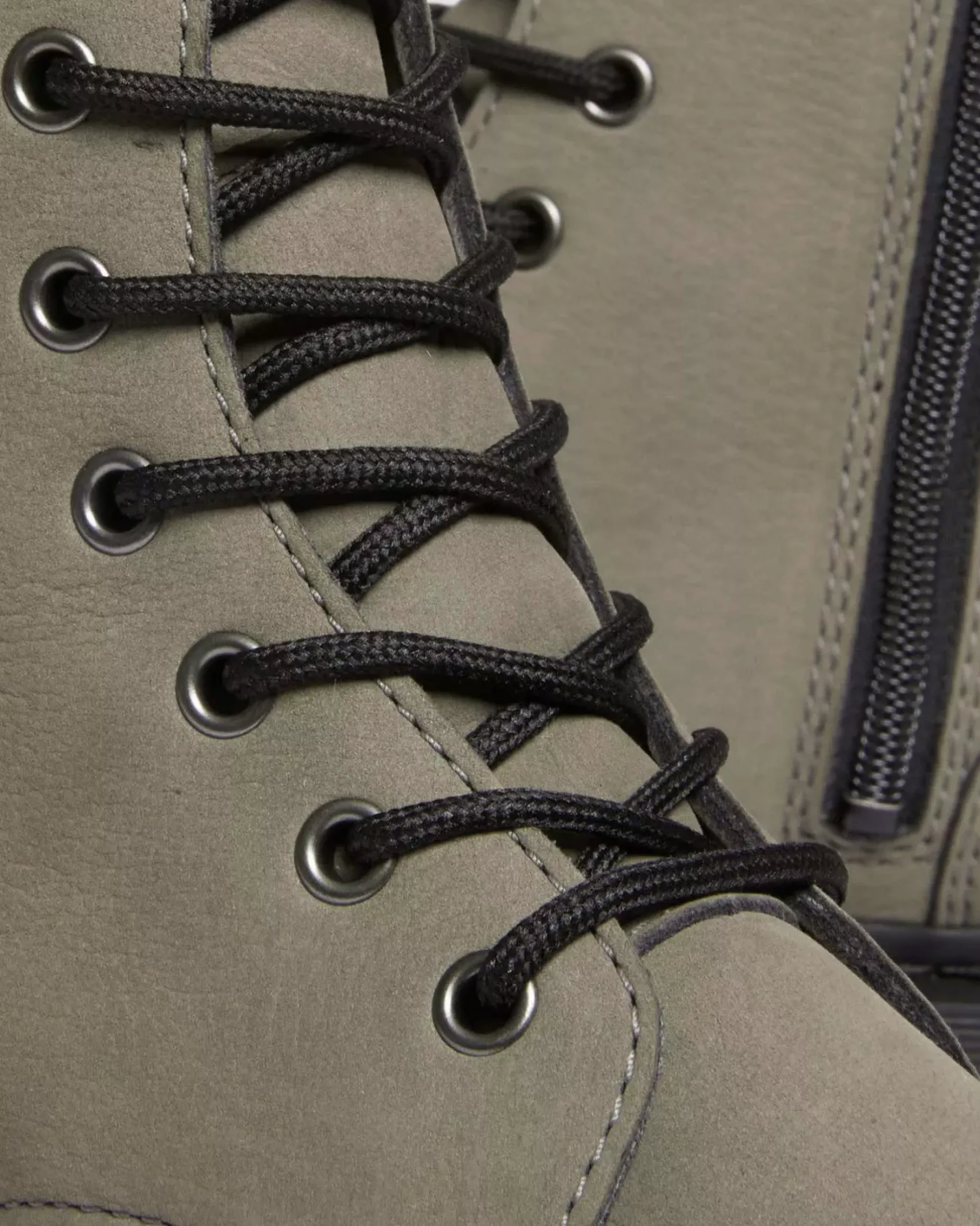 Sale|Platform Boots>Dr. Martens Jadon Boot Milled Nubuck Platforms NICKEL GREY — Milled Nubuck Wp
