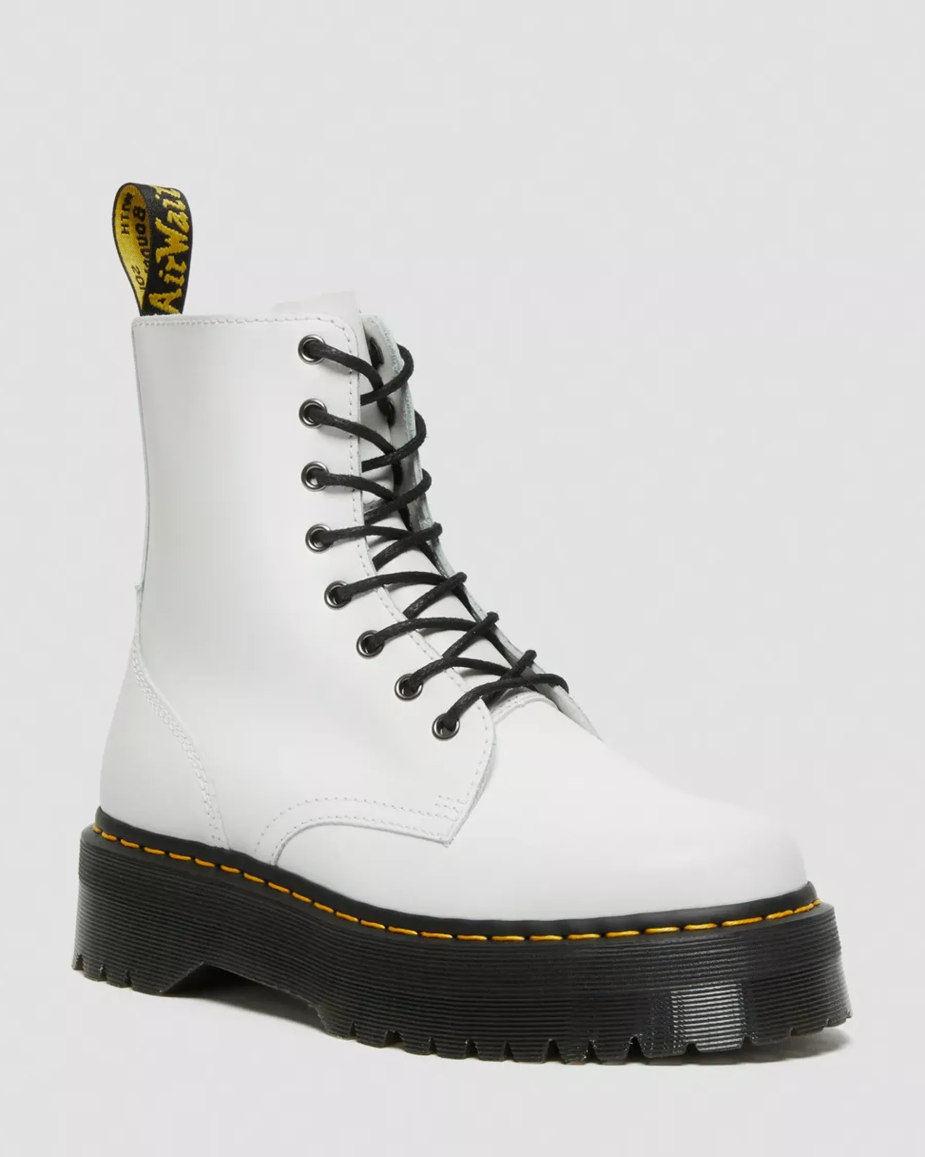 Bestsellers|Platform Boots>Dr. Martens Jadon Boot Smooth Leather Platforms White — Polished Smooth