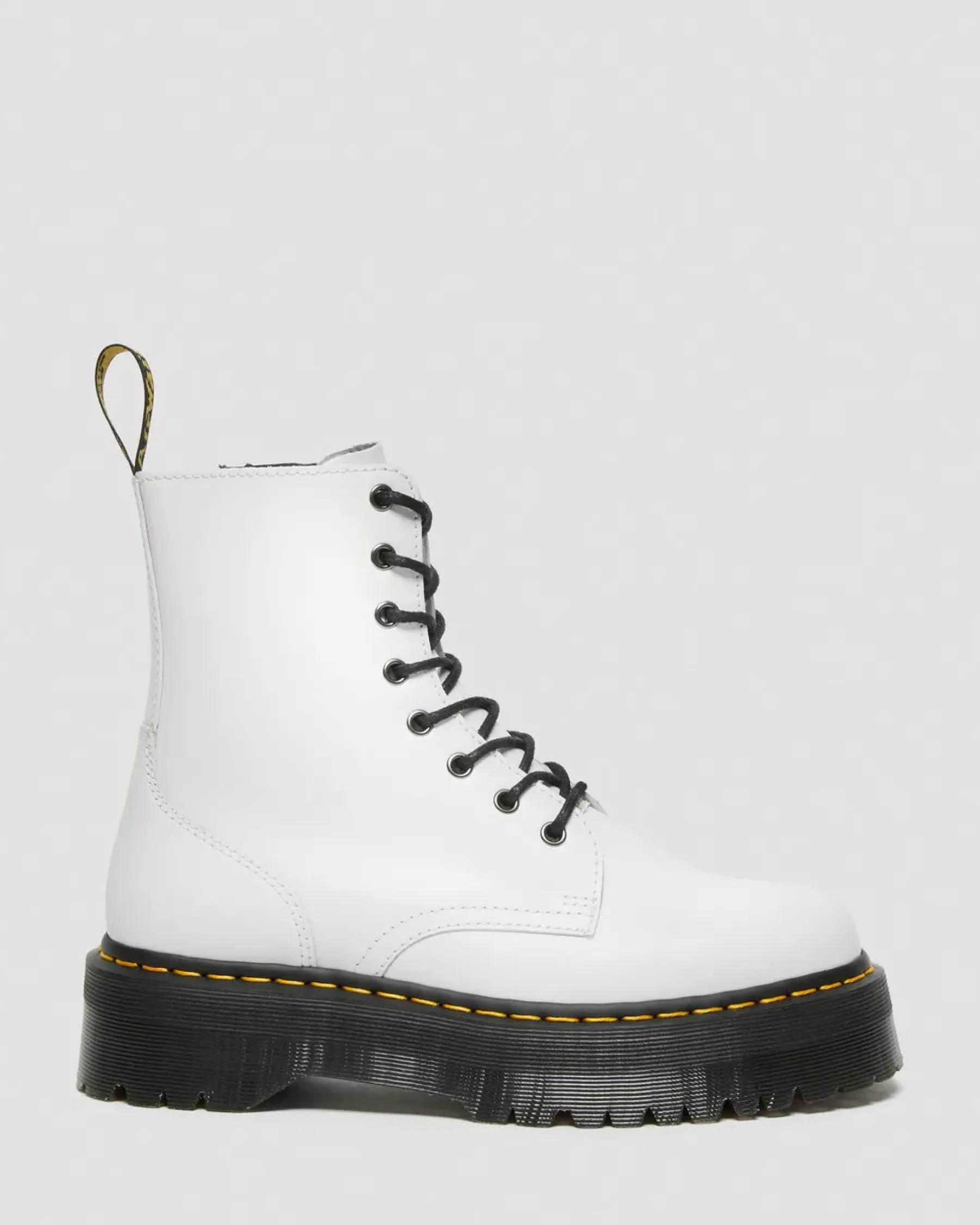 Bestsellers|Platform Boots>Dr. Martens Jadon Boot Smooth Leather Platforms White — Polished Smooth