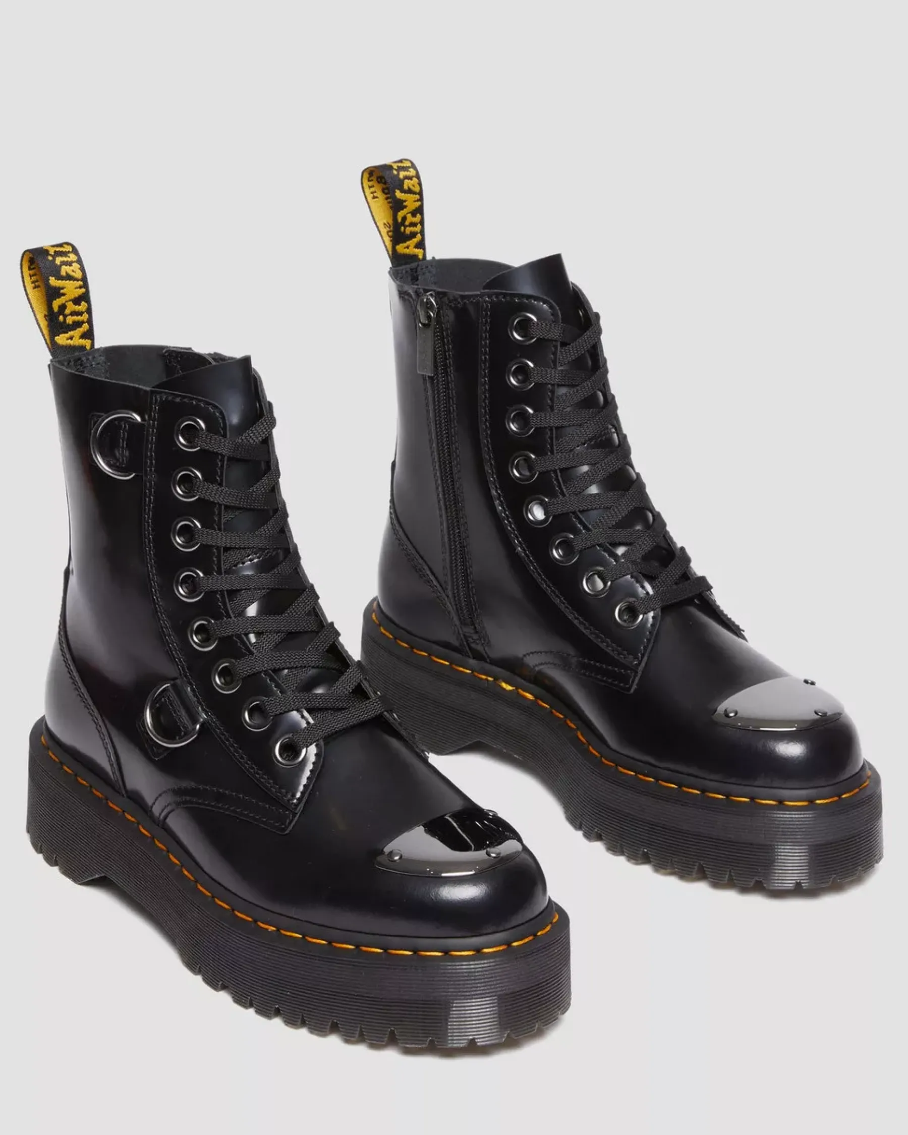 Sale|Platform Boots>Dr. Martens Jadon Boot Toe Guard Leather Platforms Black — Buttero