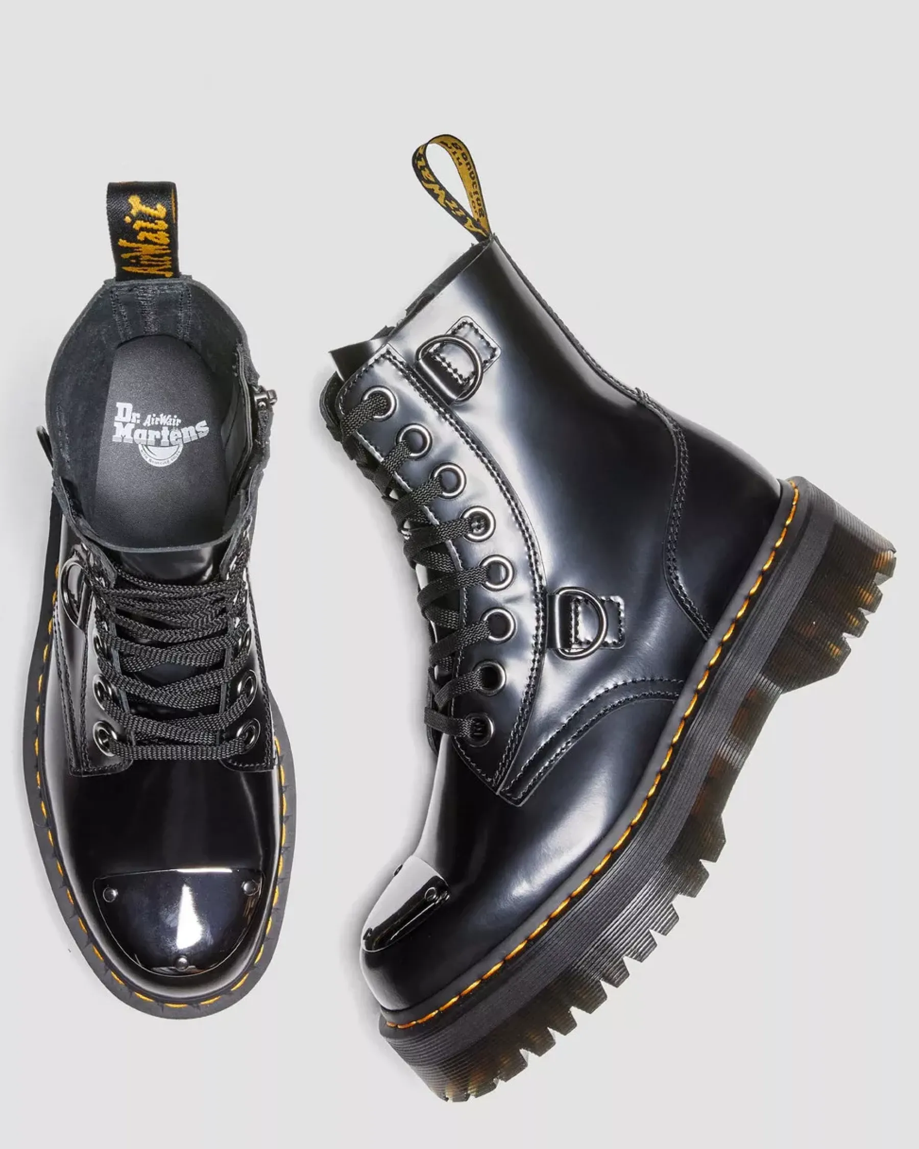 Sale|Platform Boots>Dr. Martens Jadon Boot Toe Guard Leather Platforms Black — Buttero