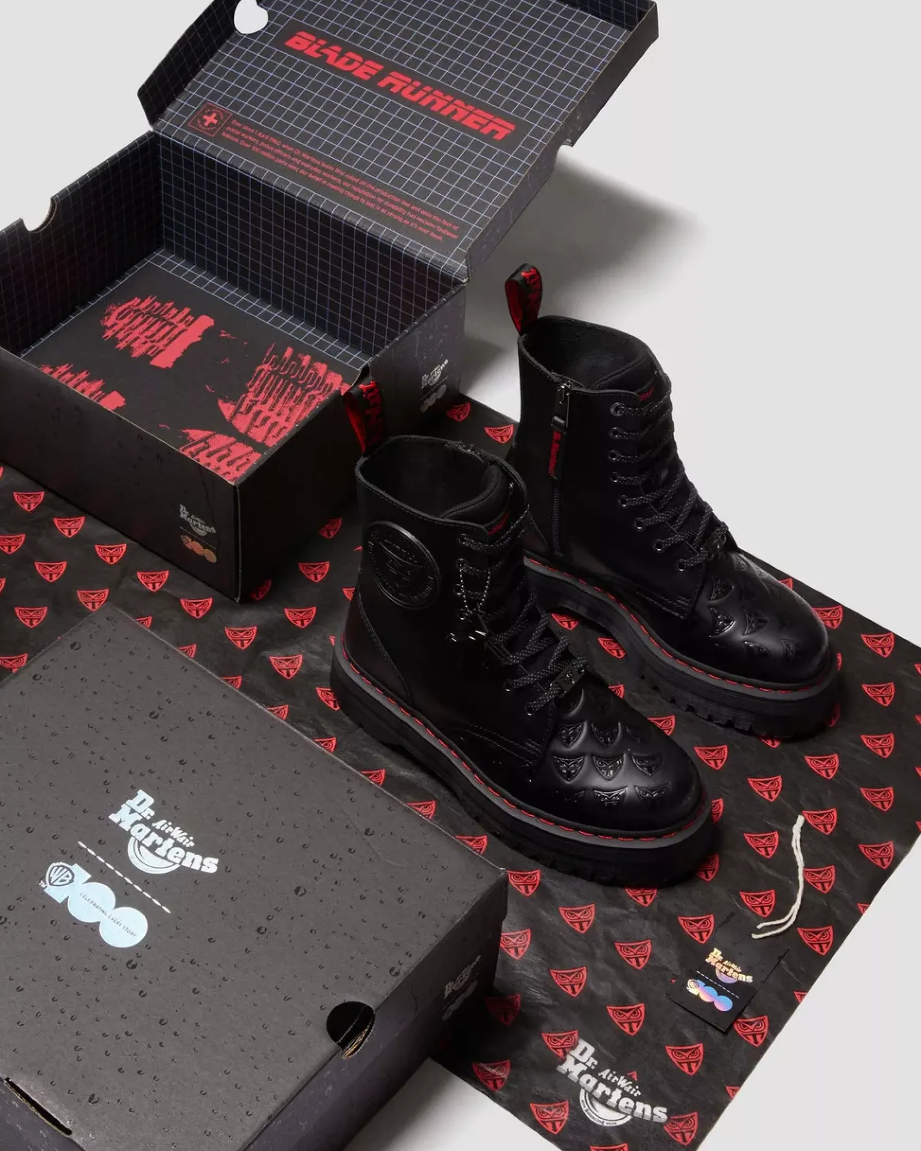Platform Boots|Ankle Boots>Dr. Martens Jadon Boot WB Blade Runner Leather Platforms Black