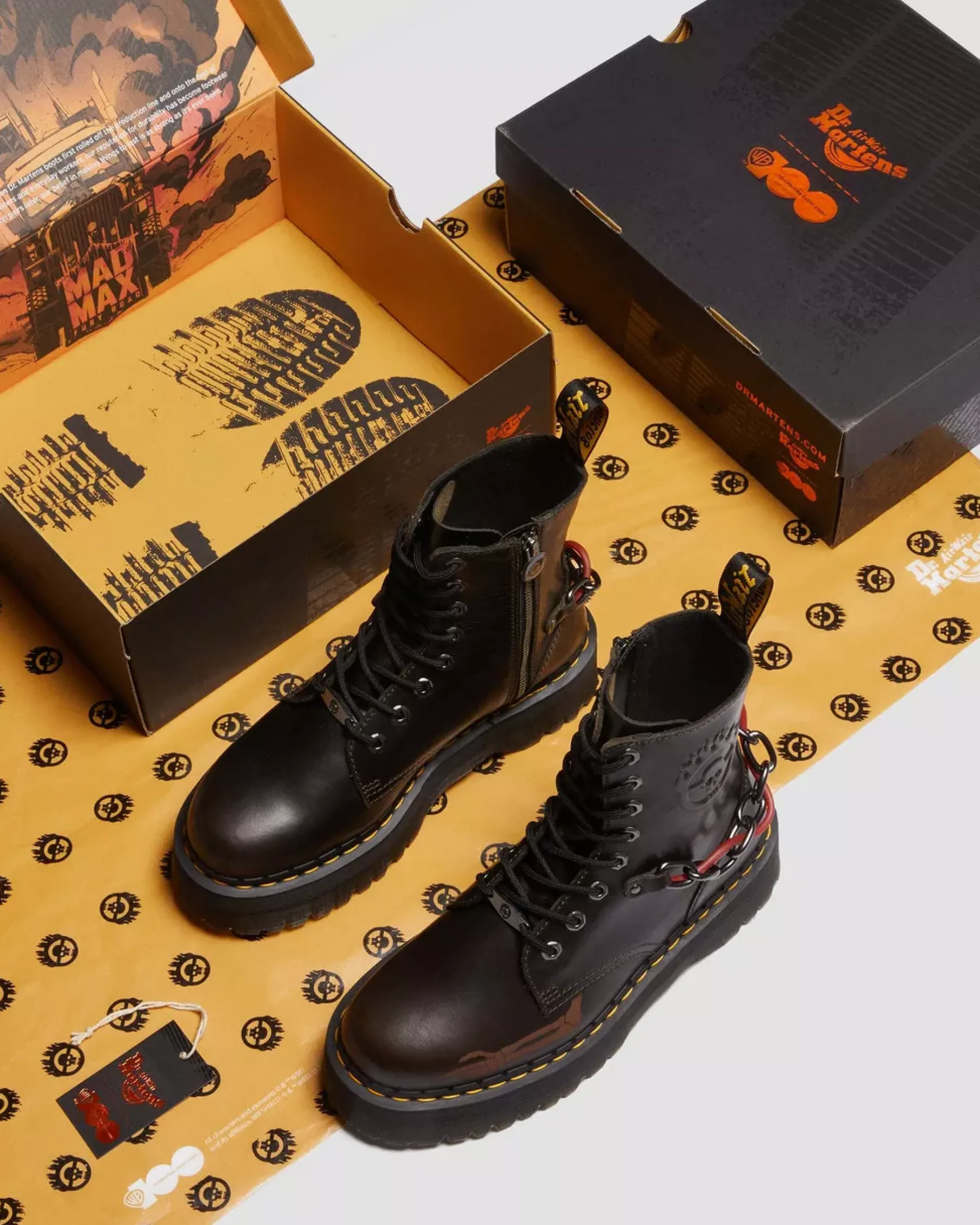 Platform Boots|Ankle Boots>Dr. Martens Jadon Boot WB Mad Max Leather Platforms Dark Taupe — Orleans