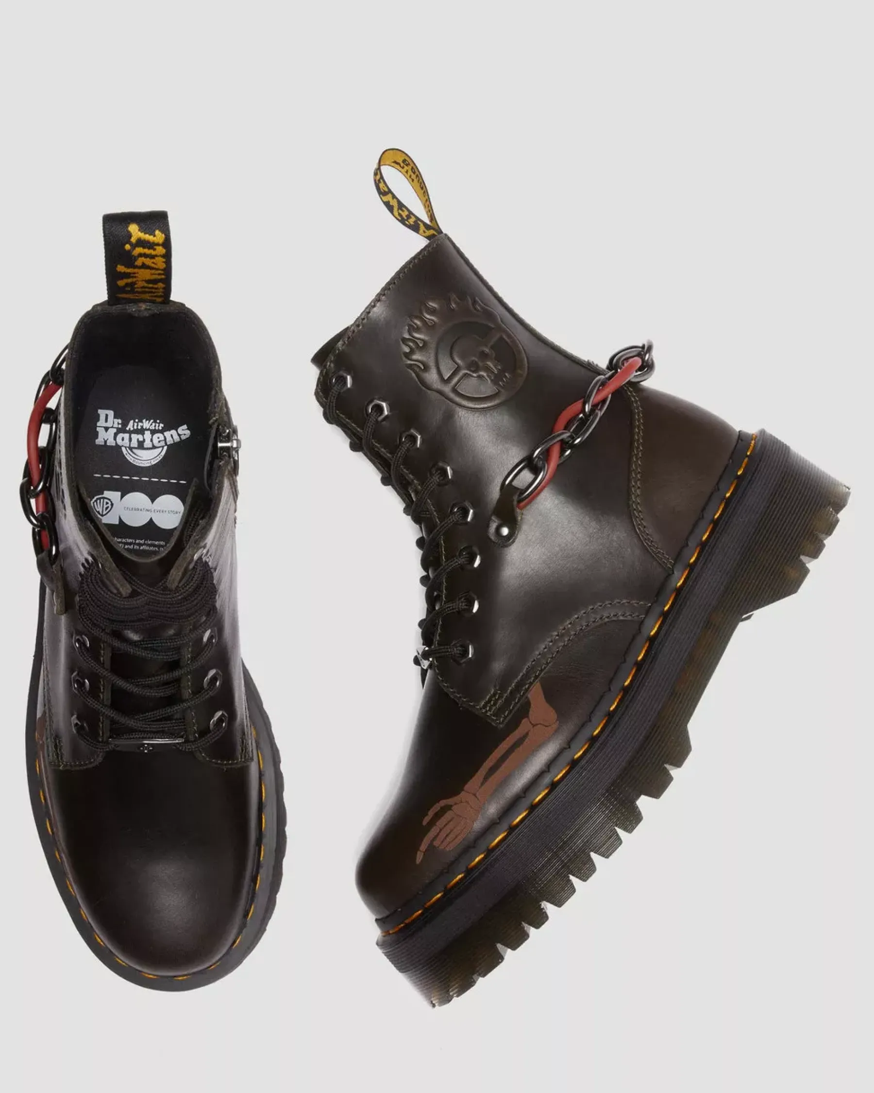 Platform Boots|Ankle Boots>Dr. Martens Jadon Boot WB Mad Max Leather Platforms Dark Taupe — Orleans