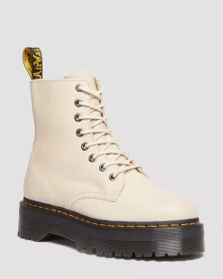Sale|Platform Boots>Dr. Martens Jadon III Boot Pisa Leather Platforms Parchment Beige — Pisa