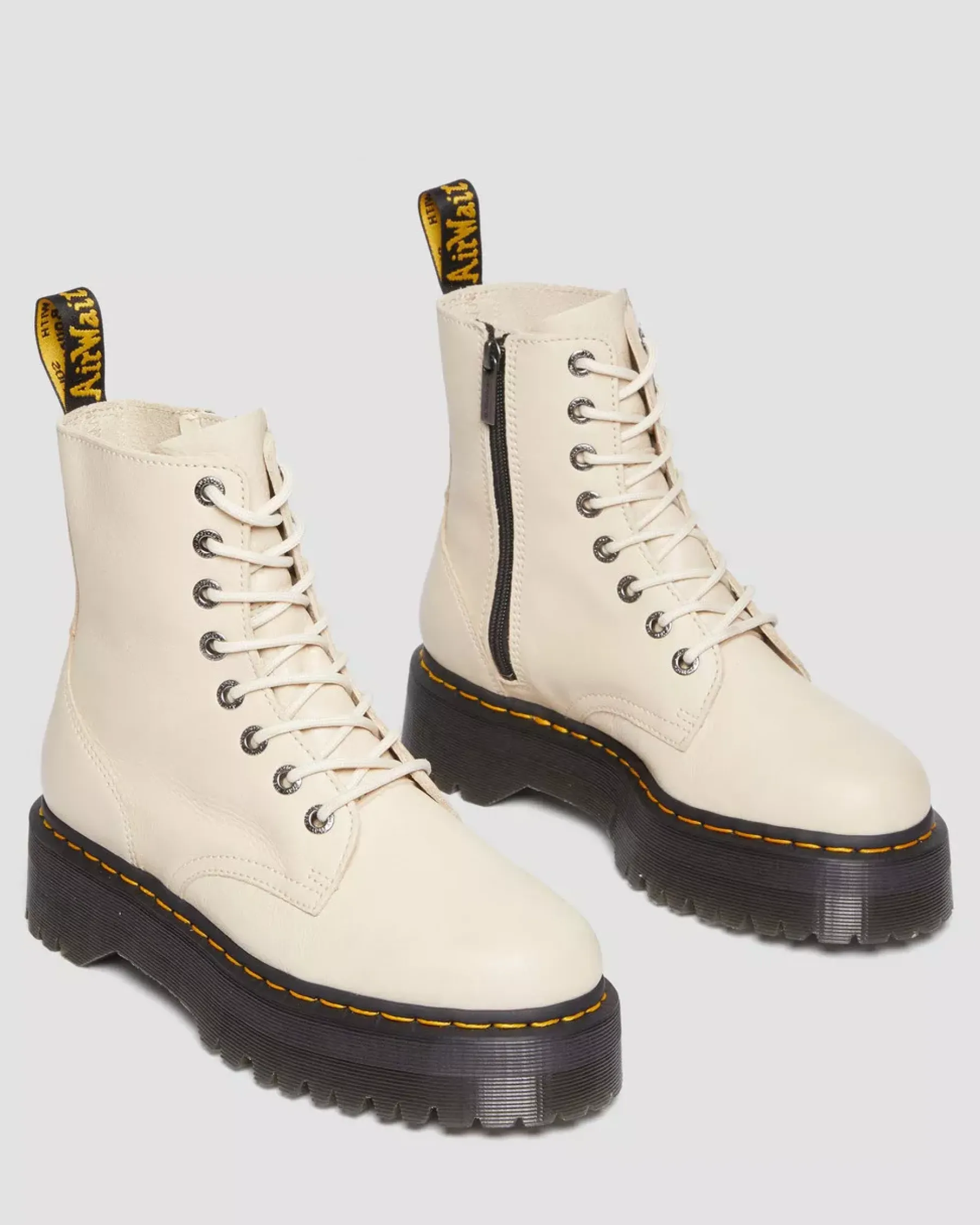Sale|Platform Boots>Dr. Martens Jadon III Boot Pisa Leather Platforms Parchment Beige — Pisa