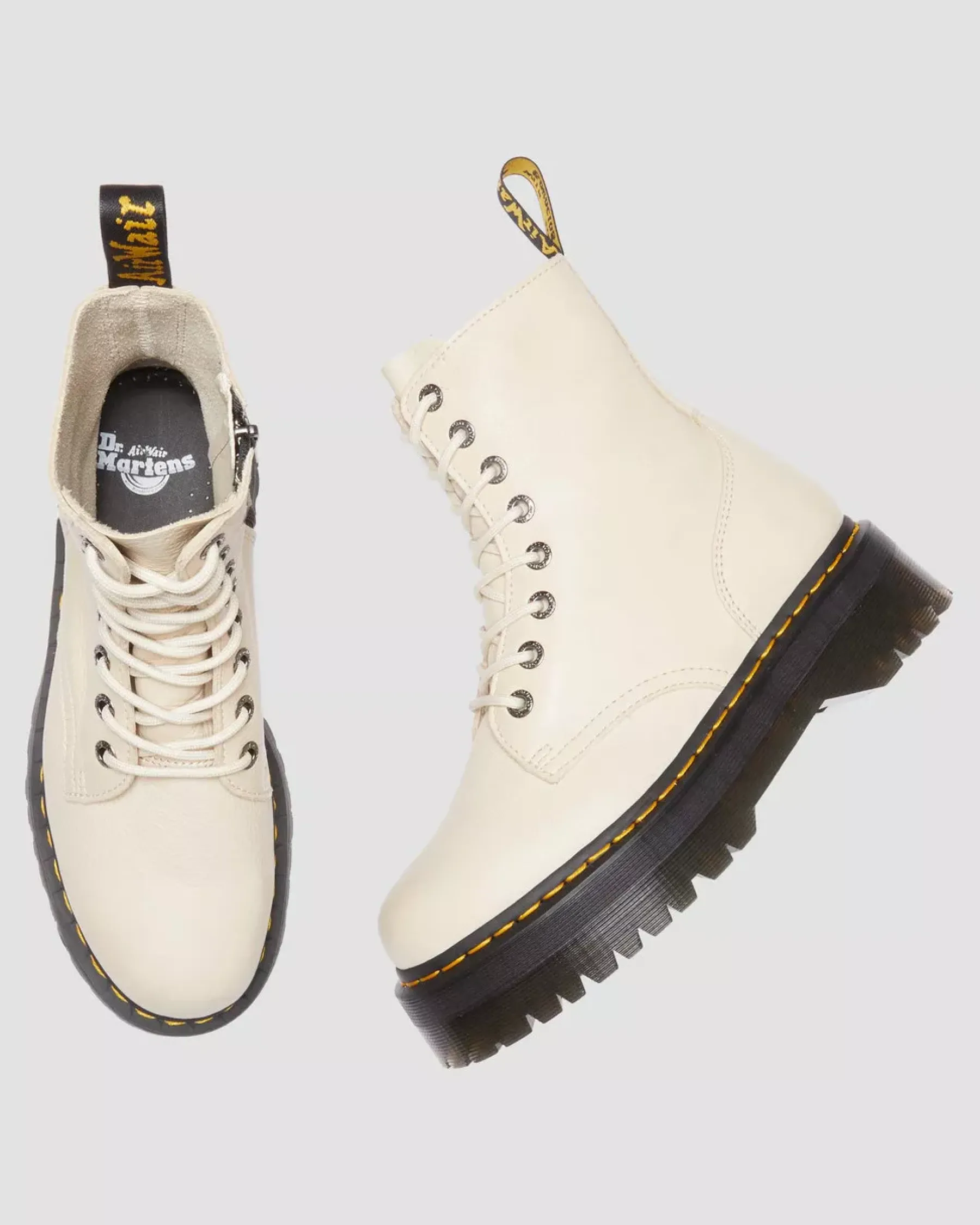 Sale|Platform Boots>Dr. Martens Jadon III Boot Pisa Leather Platforms Parchment Beige — Pisa