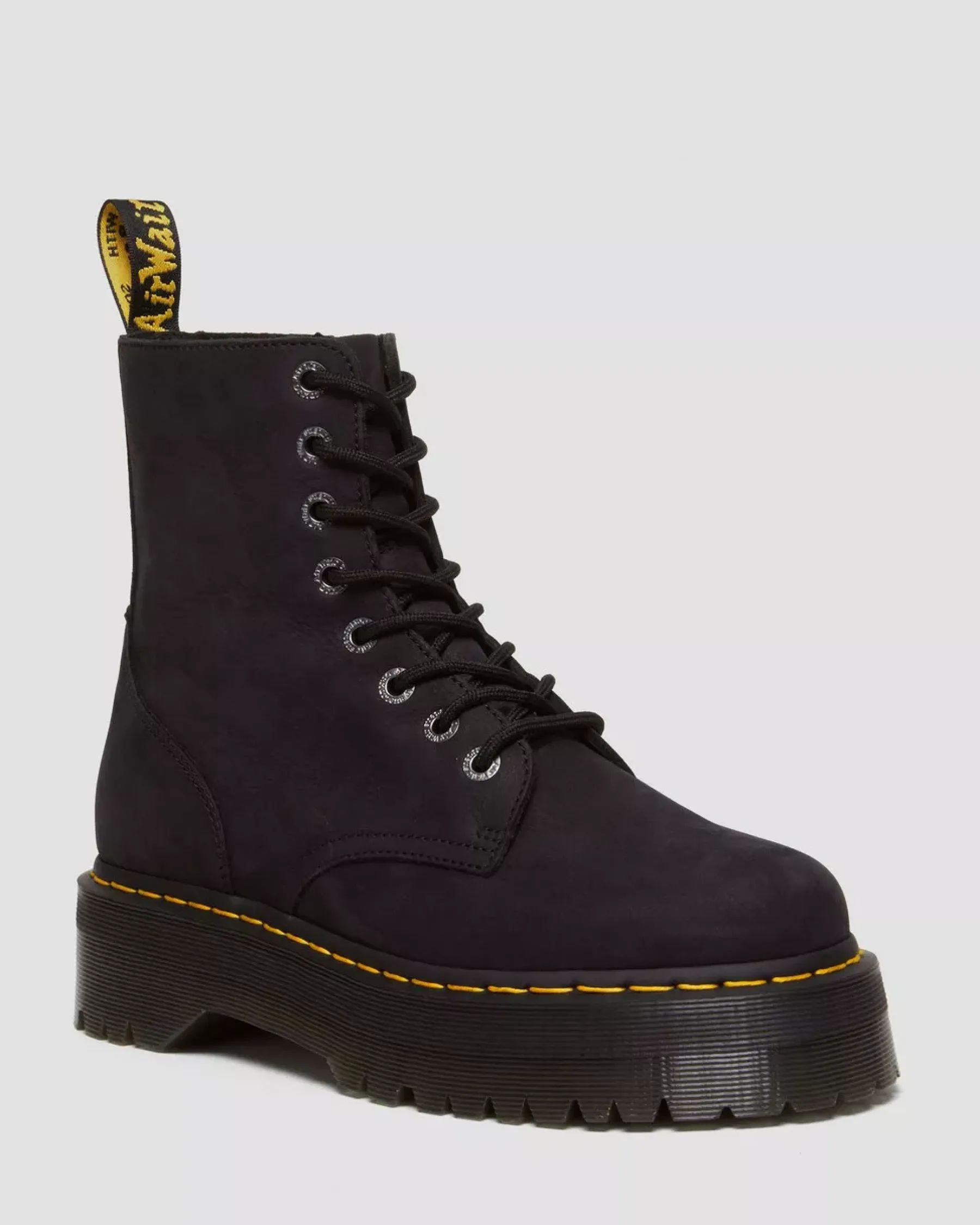 Platform Boots|Ankle Boots>Dr. Martens Jadon III Boot Tumbled Nubuck Platforms Charcoal Grey — Tumbled Nubuck