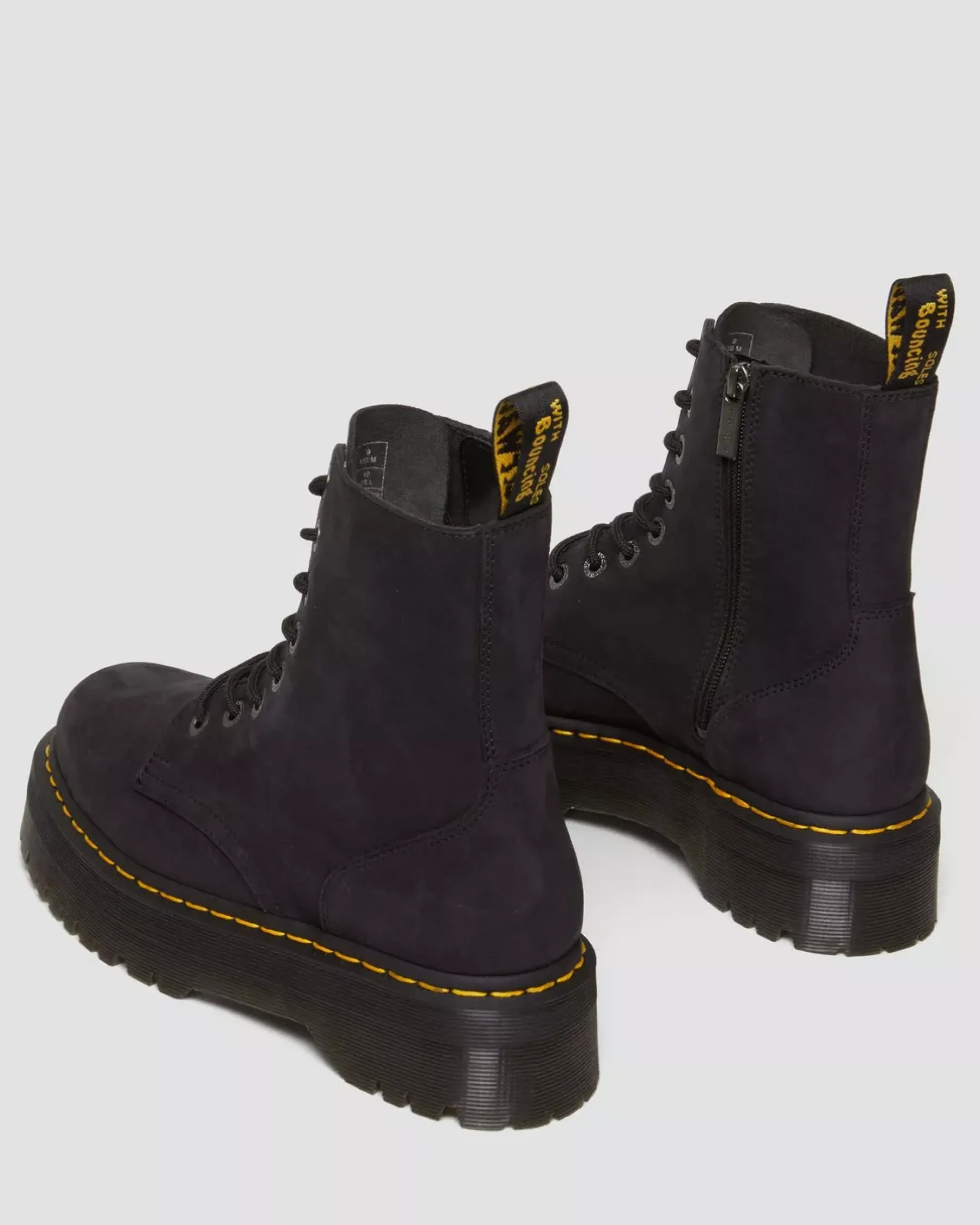 Platform Boots|Ankle Boots>Dr. Martens Jadon III Boot Tumbled Nubuck Platforms Charcoal Grey — Tumbled Nubuck