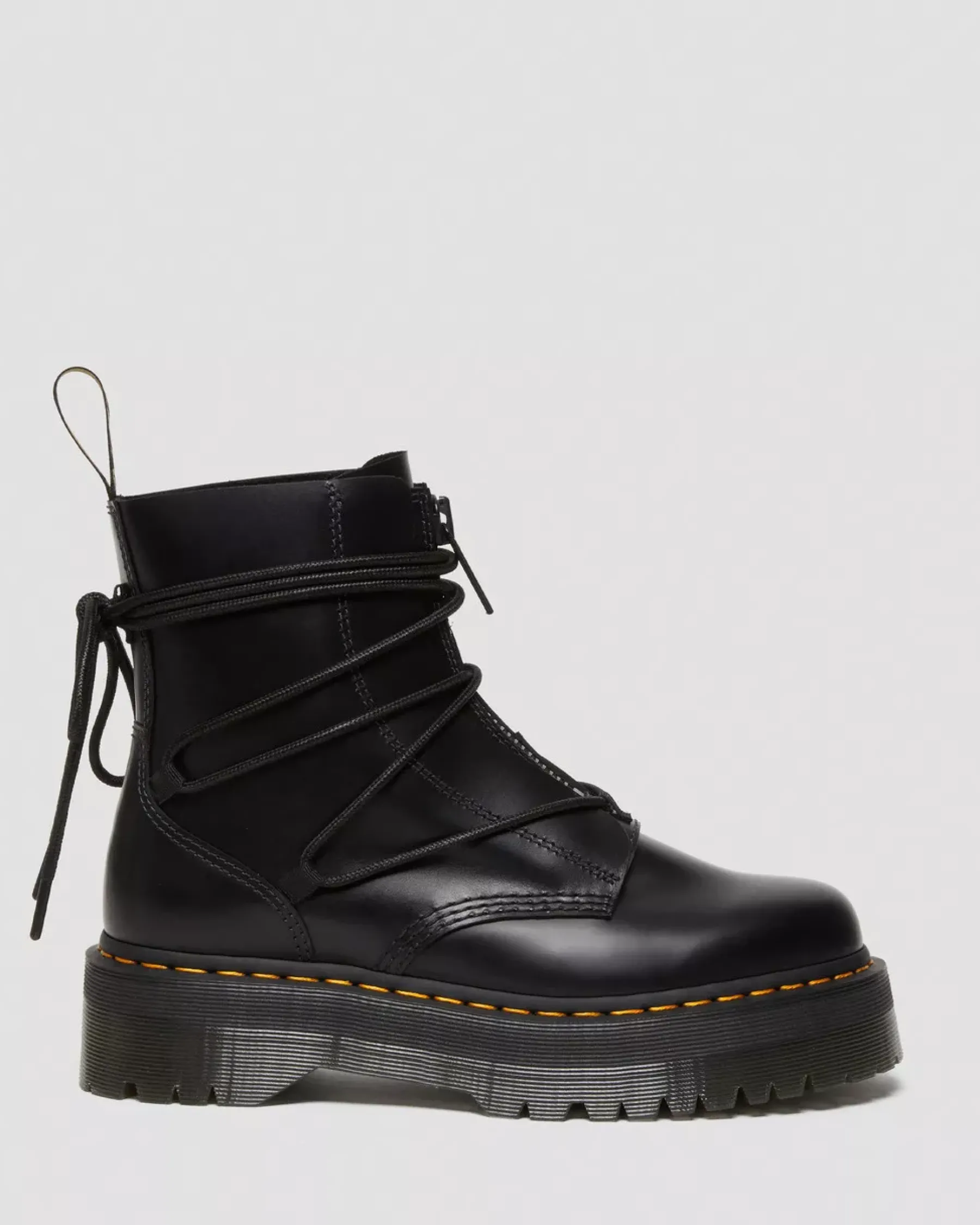 Platform Boots|Ankle Boots>Dr. Martens Jarrick II Laced Leather Platform Boots Black — Smooth+Paris