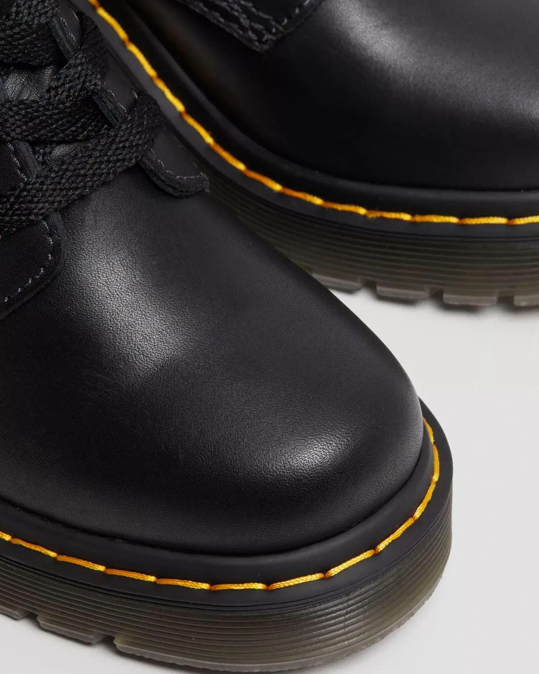 Platform Boots|Heeled Boots>Dr. Martens Jesy Sendal Leather Lace Up Flared Heel Boots Black — Sendal