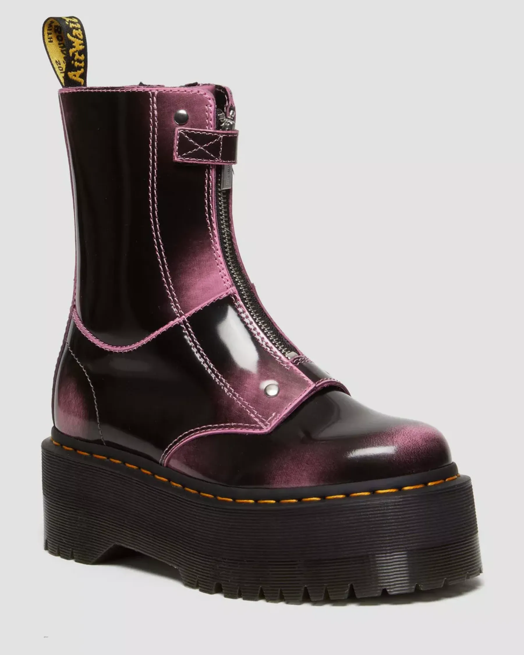 Platform Boots|Platforms>Dr. Martens Jetta Hi Max Distressed Leather Platform Boots Fondant Pink — Arcadia