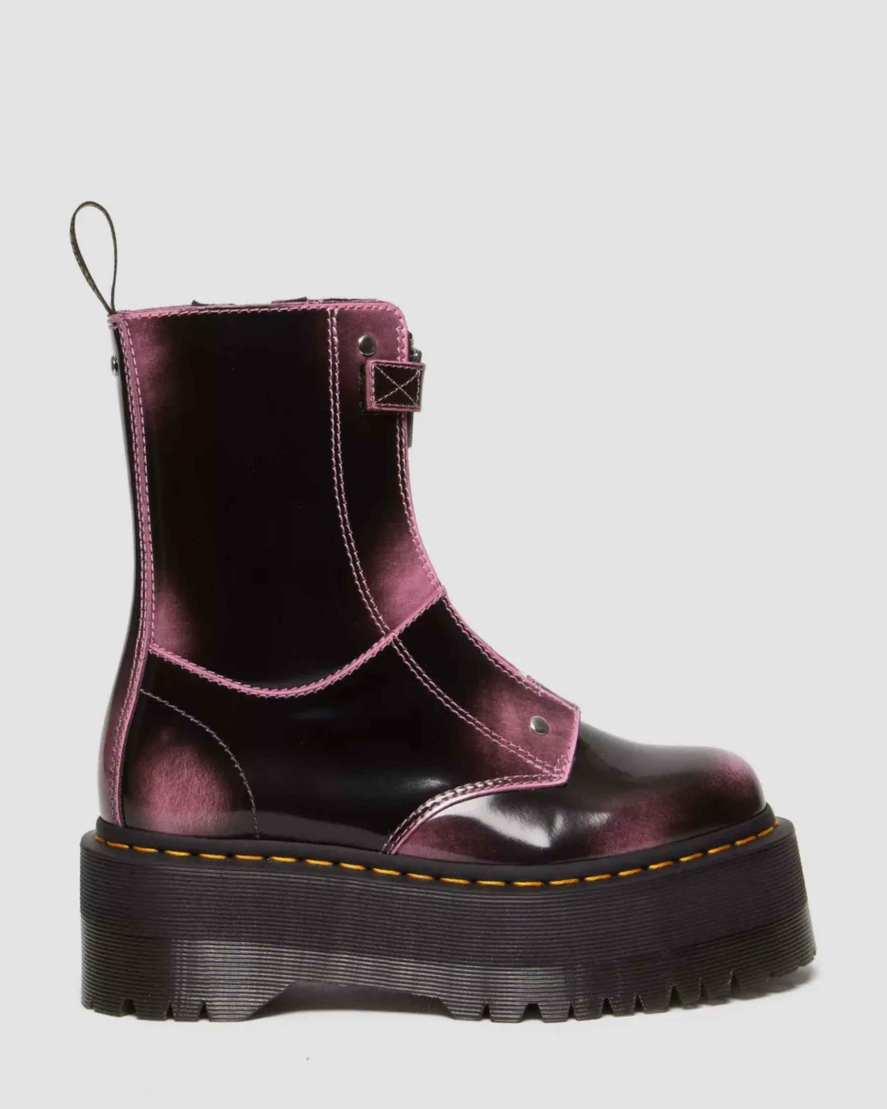 Platform Boots|Platforms>Dr. Martens Jetta Hi Max Distressed Leather Platform Boots Fondant Pink — Arcadia