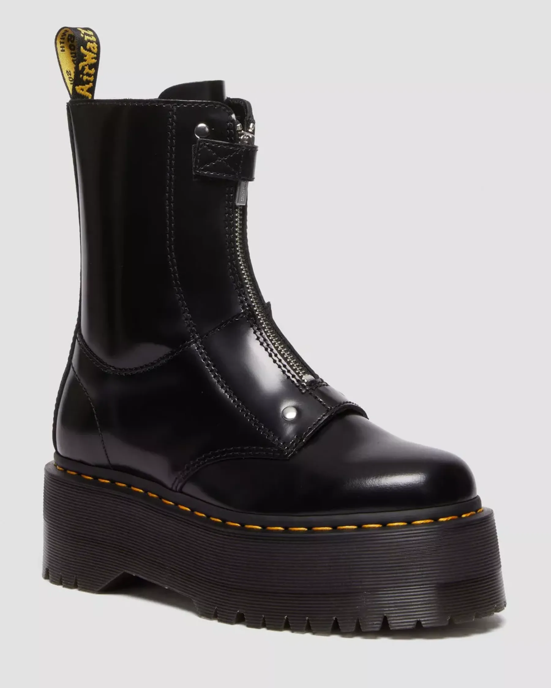 Platform Boots|Ankle Boots>Dr. Martens Jetta Hi Max Leather Platform Boots Black — Buttero