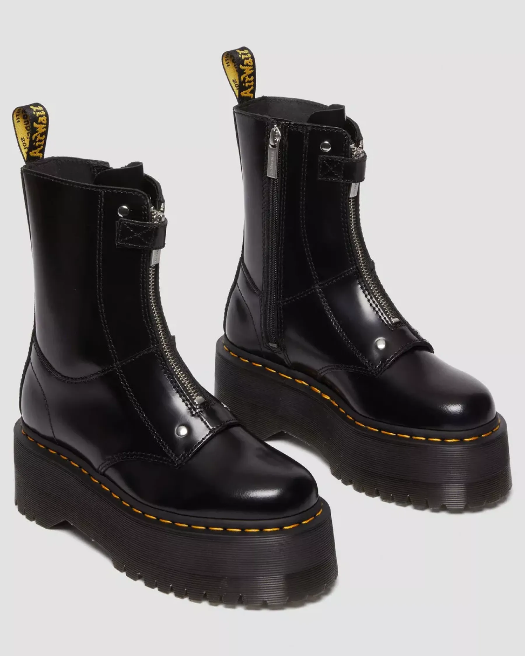 Platform Boots|Ankle Boots>Dr. Martens Jetta Hi Max Leather Platform Boots Black — Buttero