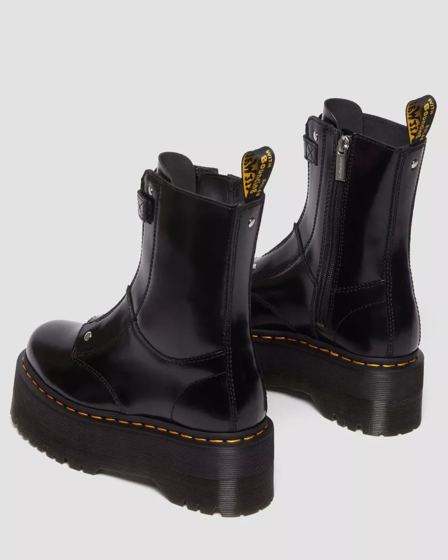 Platform Boots|Ankle Boots>Dr. Martens Jetta Hi Max Leather Platform Boots Black — Buttero