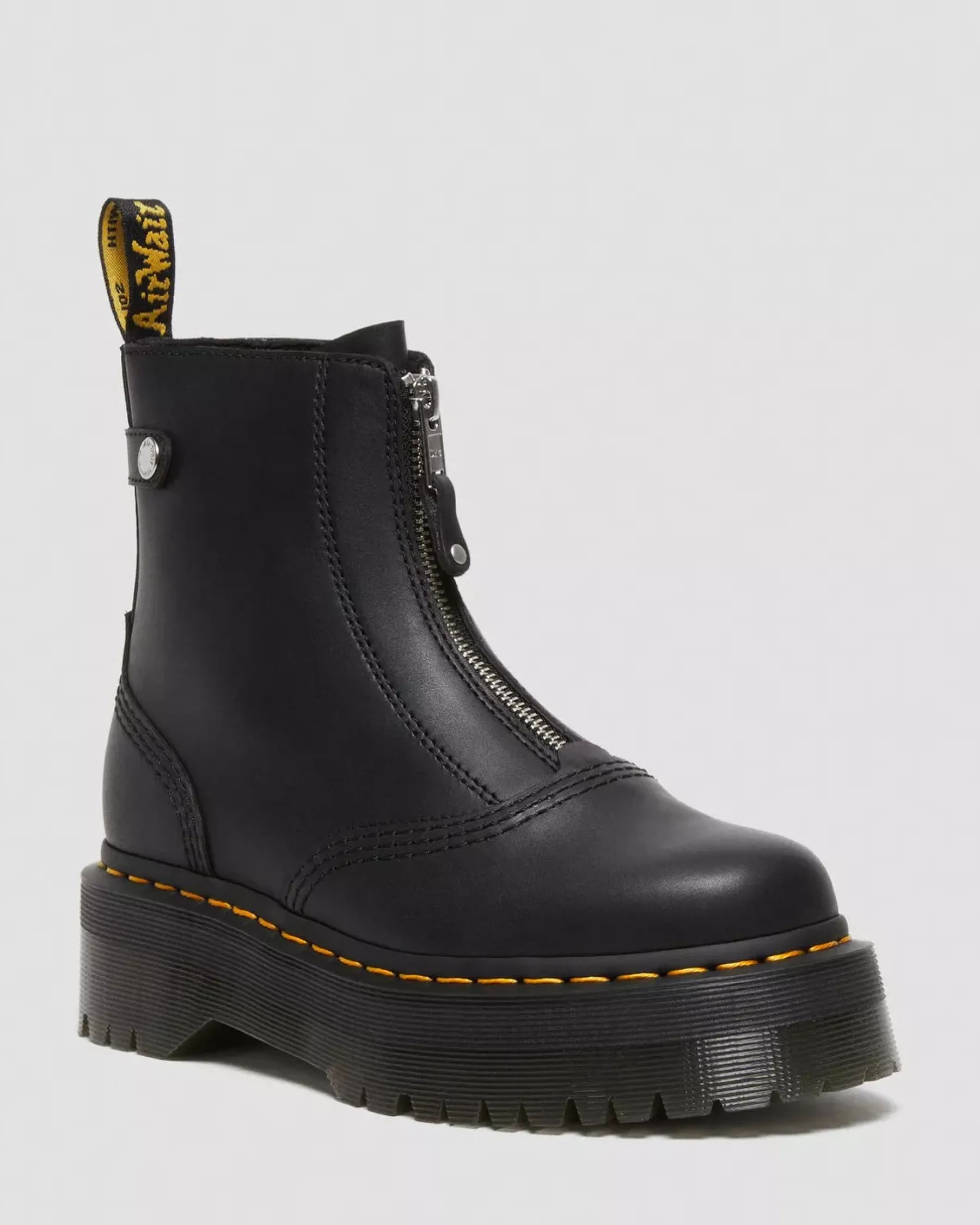 Platform Boots|Ankle Boots>Dr. Martens Jetta Zipped Sendal Leather Platform Boots Black — Sendal