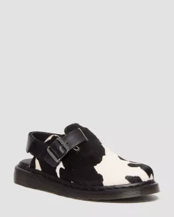 Sale|Originals>Dr. Martens Jorge II Hair-on Animal Print Slingback Mules BLACK+WHITE — Hair On + Atlas