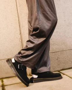 Mules & Slides|Sandals>Dr. Martens Jorge II Suede Slingback Mules Black — E.H.Suede