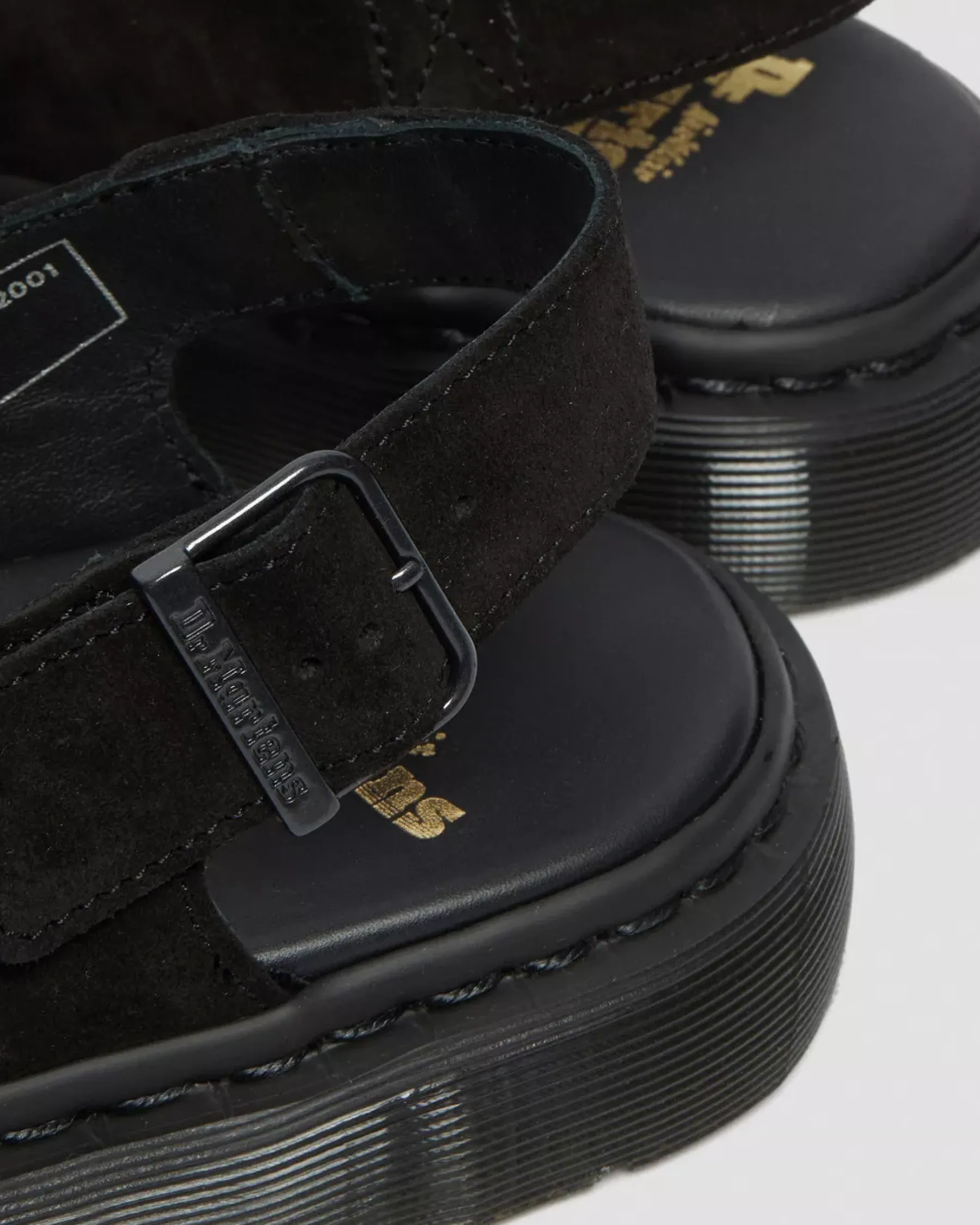 Mules & Slides|Sandals>Dr. Martens Jorge Made in England Suede Slingback Mules Black — Repello Calf Suede (Gum Oil)