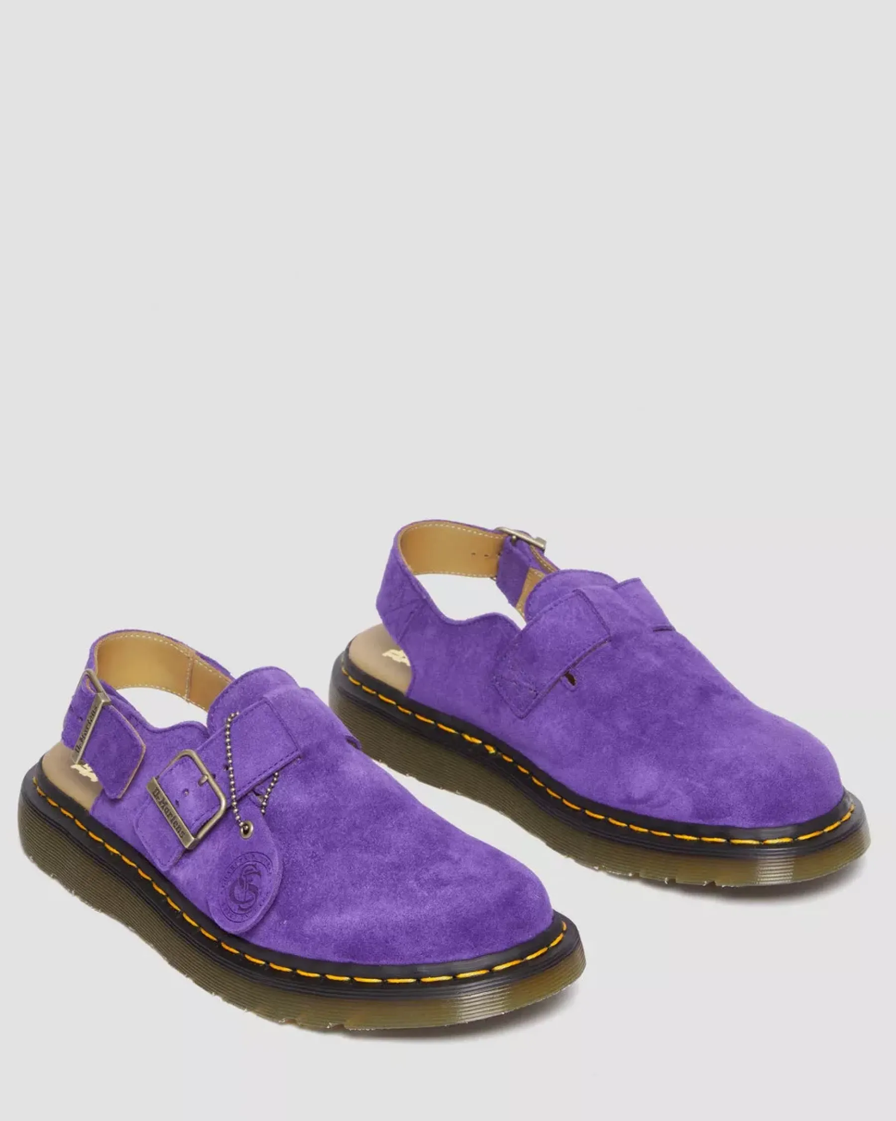 Sale|Originals>Dr. Martens Jorge Made in England Suede Slingback Mules Purple — Repello Calf Suede (Gum Oil)