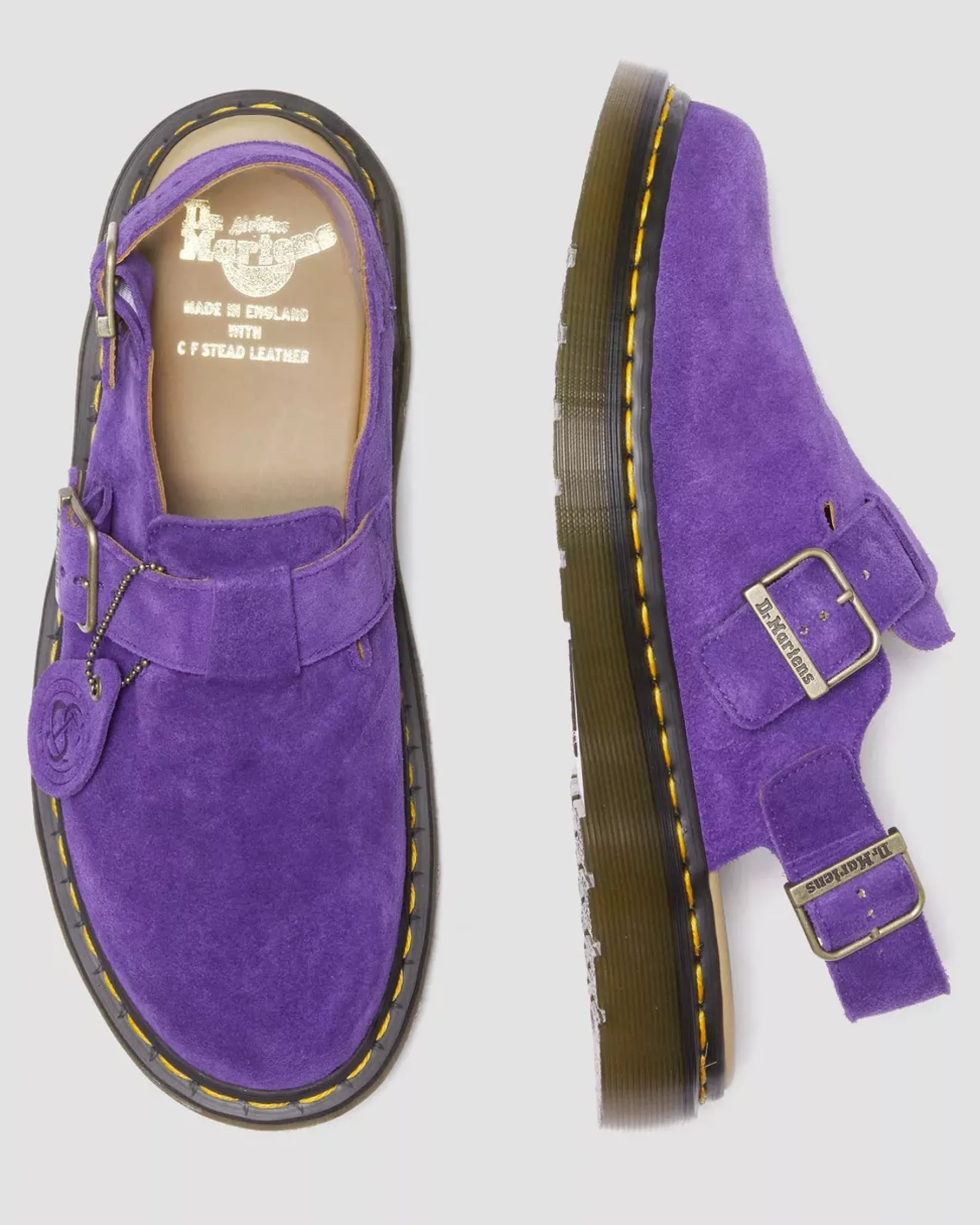Sale|Originals>Dr. Martens Jorge Made in England Suede Slingback Mules Purple — Repello Calf Suede (Gum Oil)