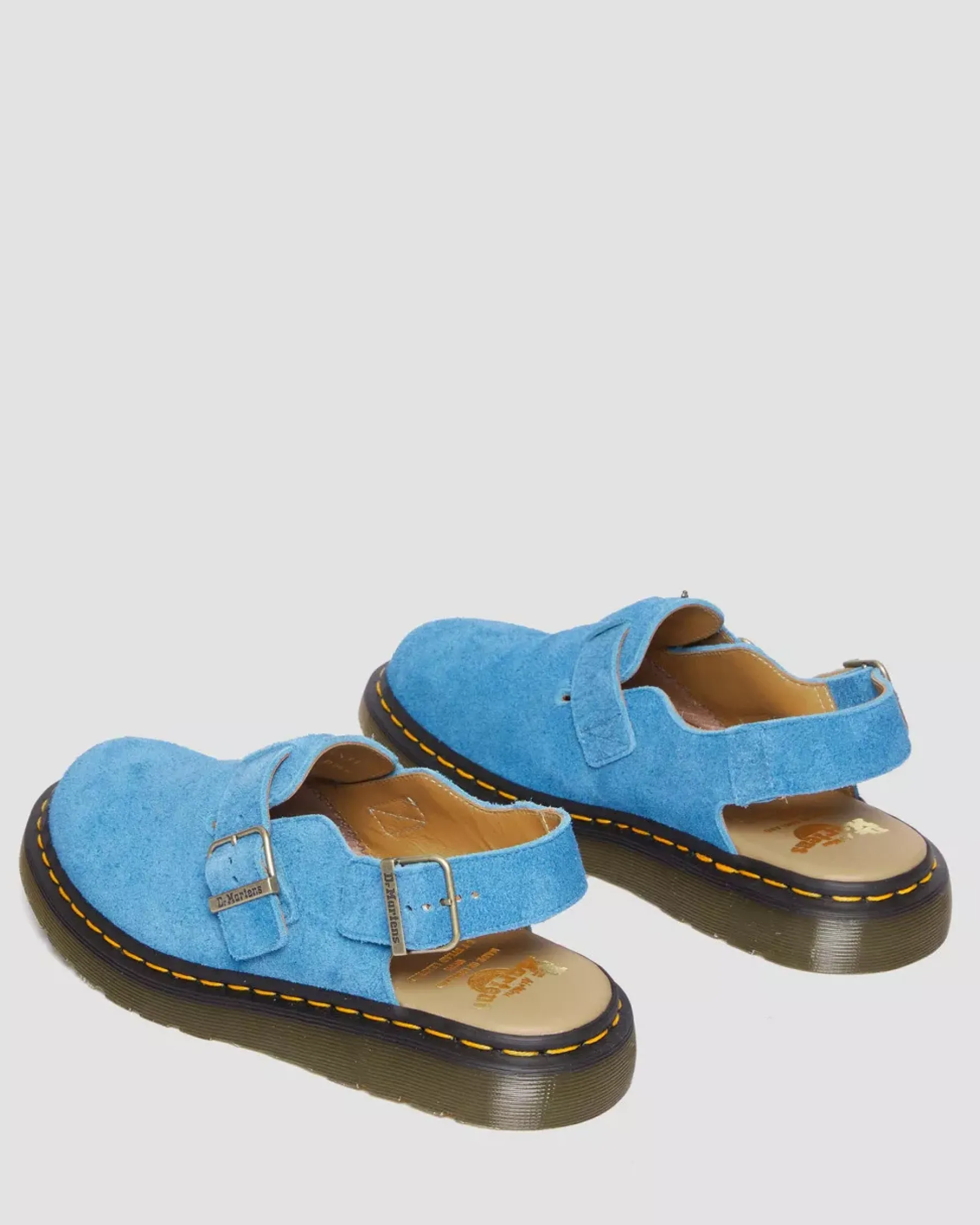 Sale|Originals>Dr. Martens Jorge Made in England Suede Slingback Mules Blue — Repello Calf Suede (Gum Oil)