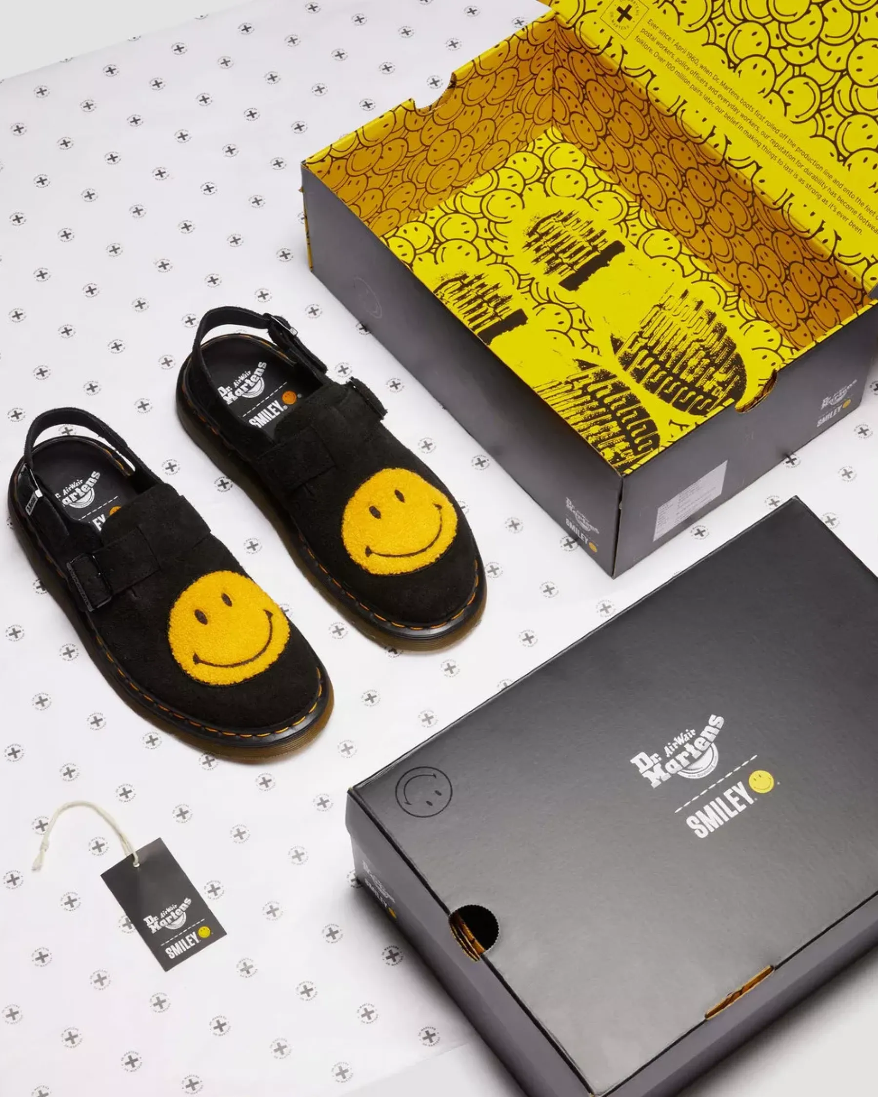 Mules & Slides|Sandals>Dr. Martens Jorge Smiley® Napped Suede Slingback Mules Black — Long Napped Suede