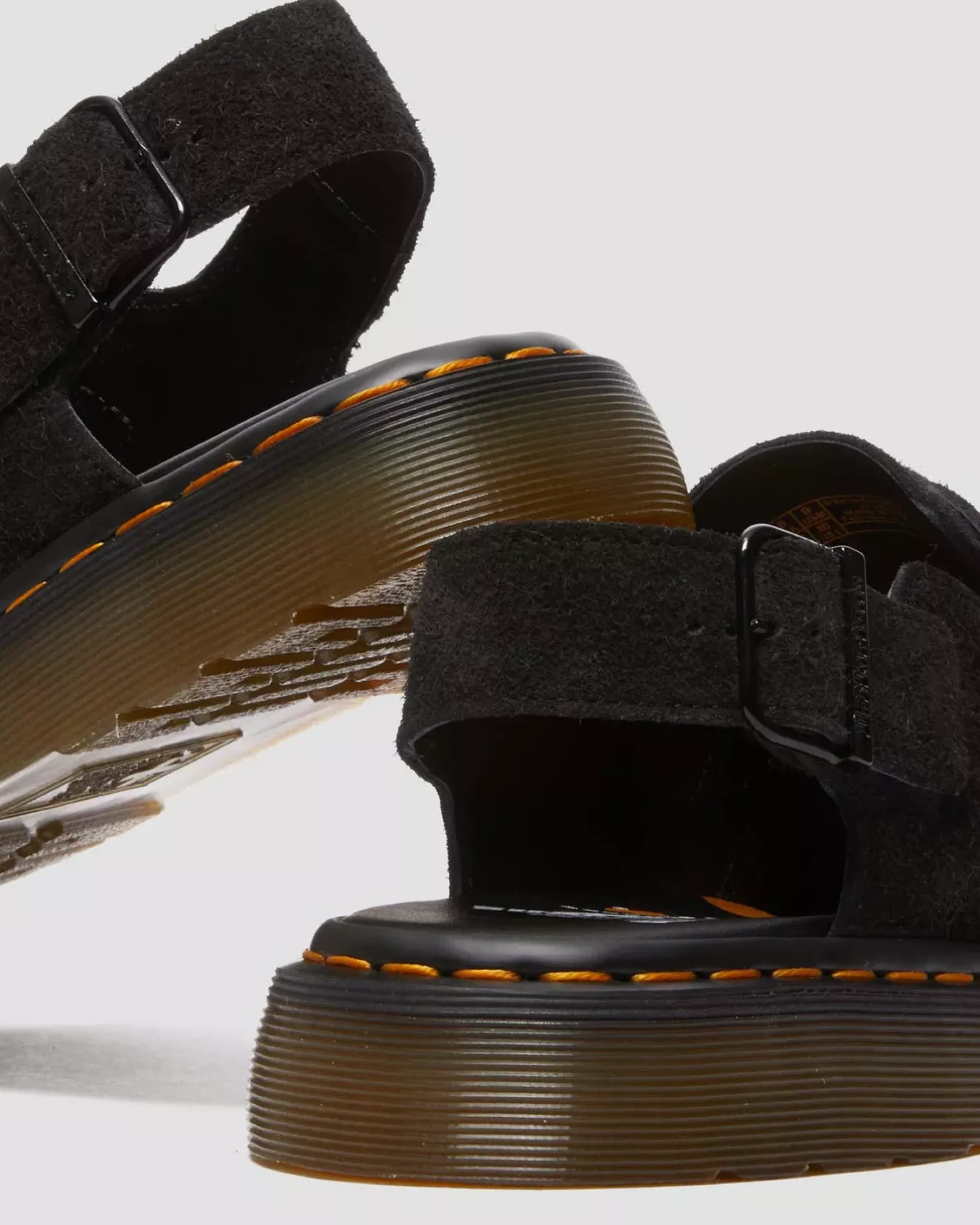 Mules & Slides|Sandals>Dr. Martens Jorge Smiley® Napped Suede Slingback Mules Black — Long Napped Suede