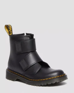 Junior / 5-7 Years>Dr. Martens Junior 1460 Double Strap Leather Boots Black — Romario