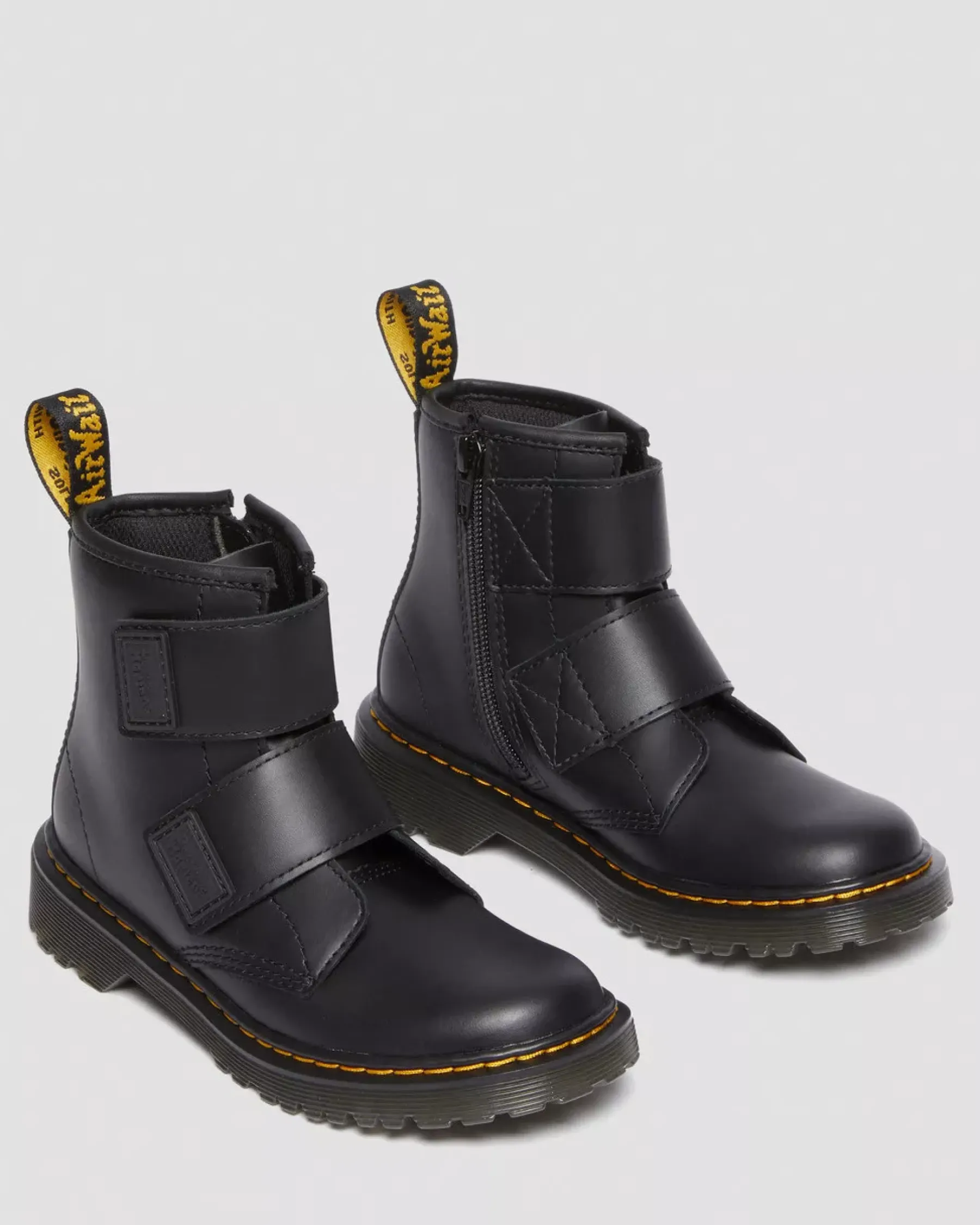 Junior / 5-7 Years>Dr. Martens Junior 1460 Double Strap Leather Boots Black — Romario