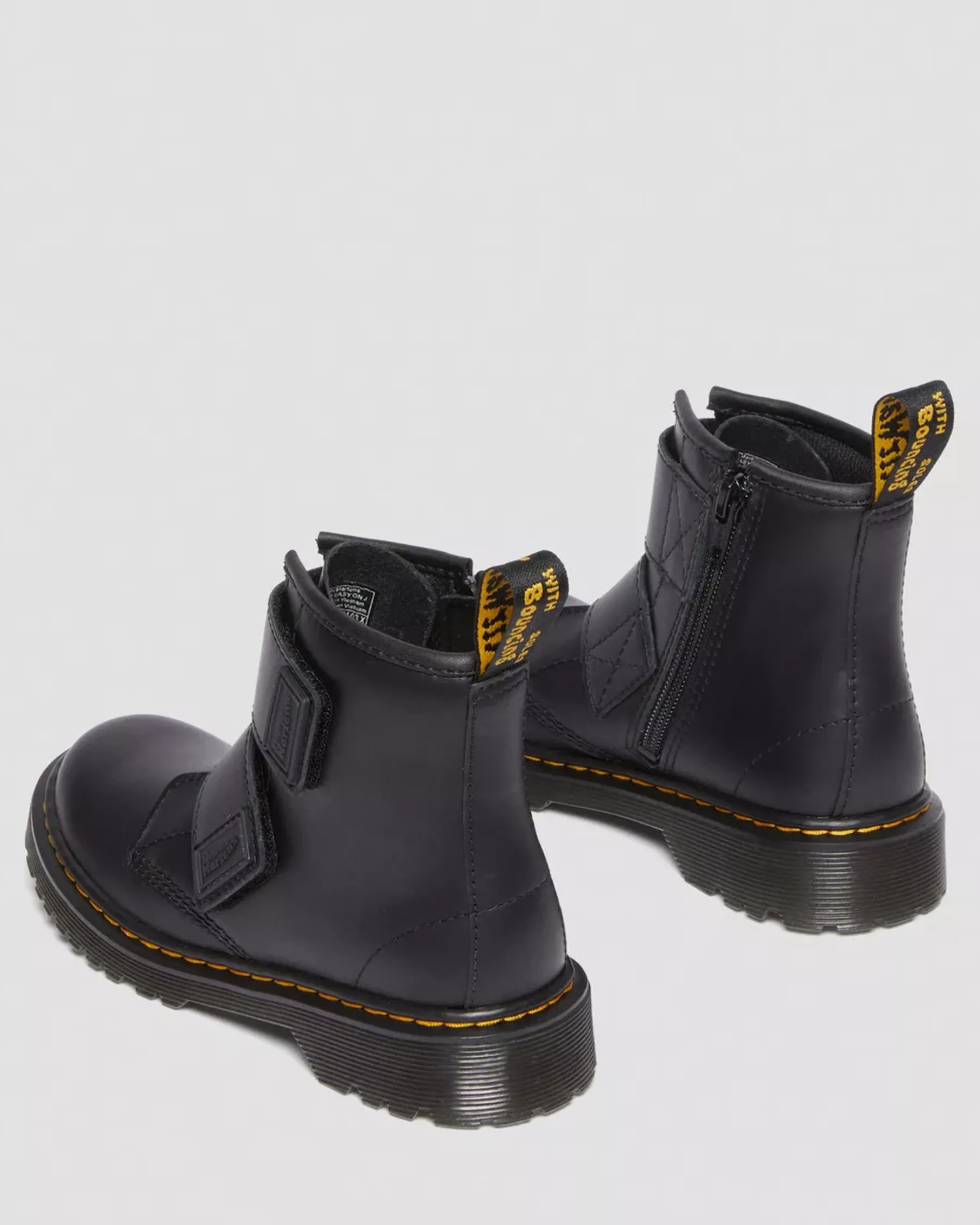 Junior / 5-7 Years>Dr. Martens Junior 1460 Double Strap Leather Boots Black — Romario