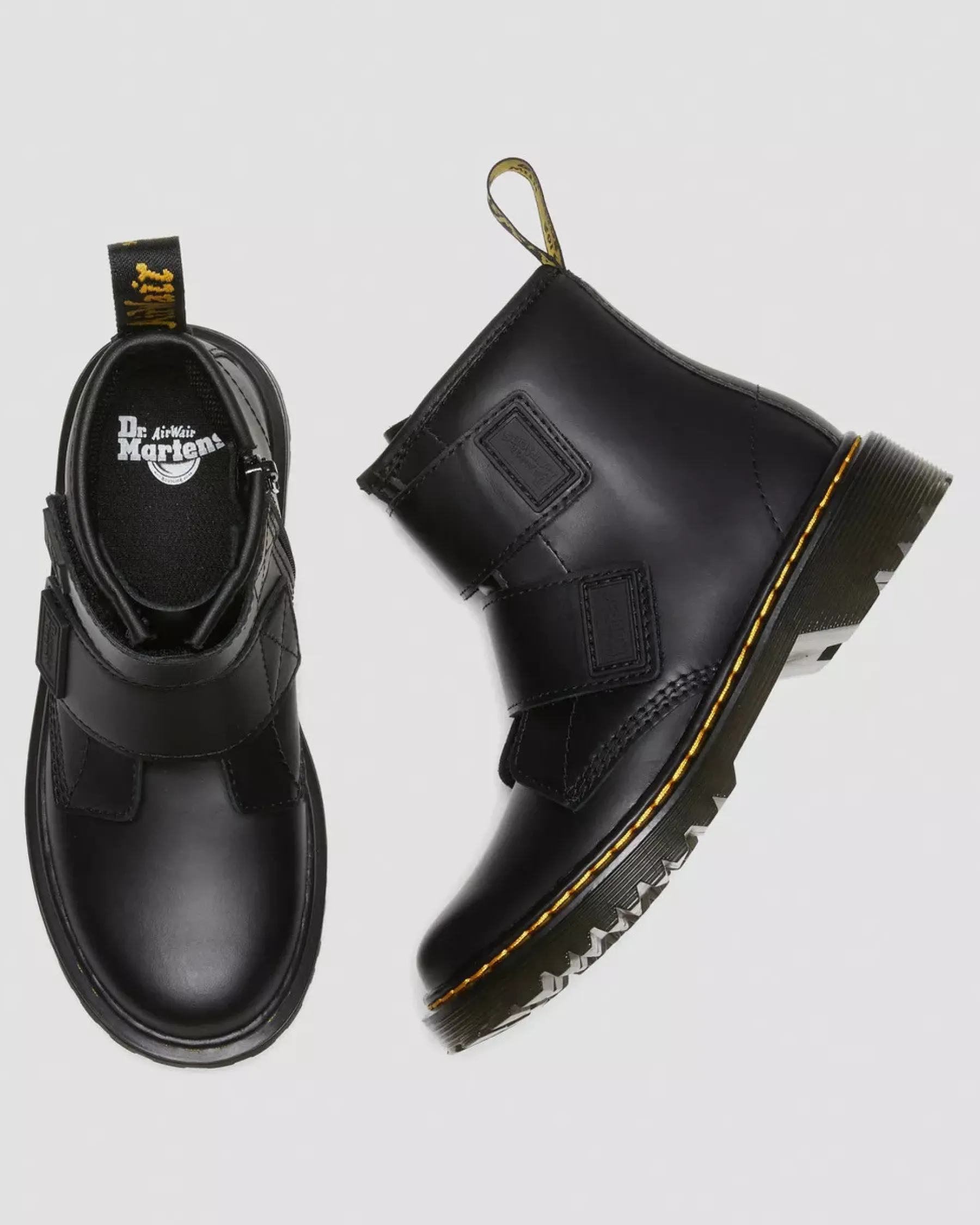 Junior / 5-7 Years>Dr. Martens Junior 1460 Double Strap Leather Boots Black — Romario