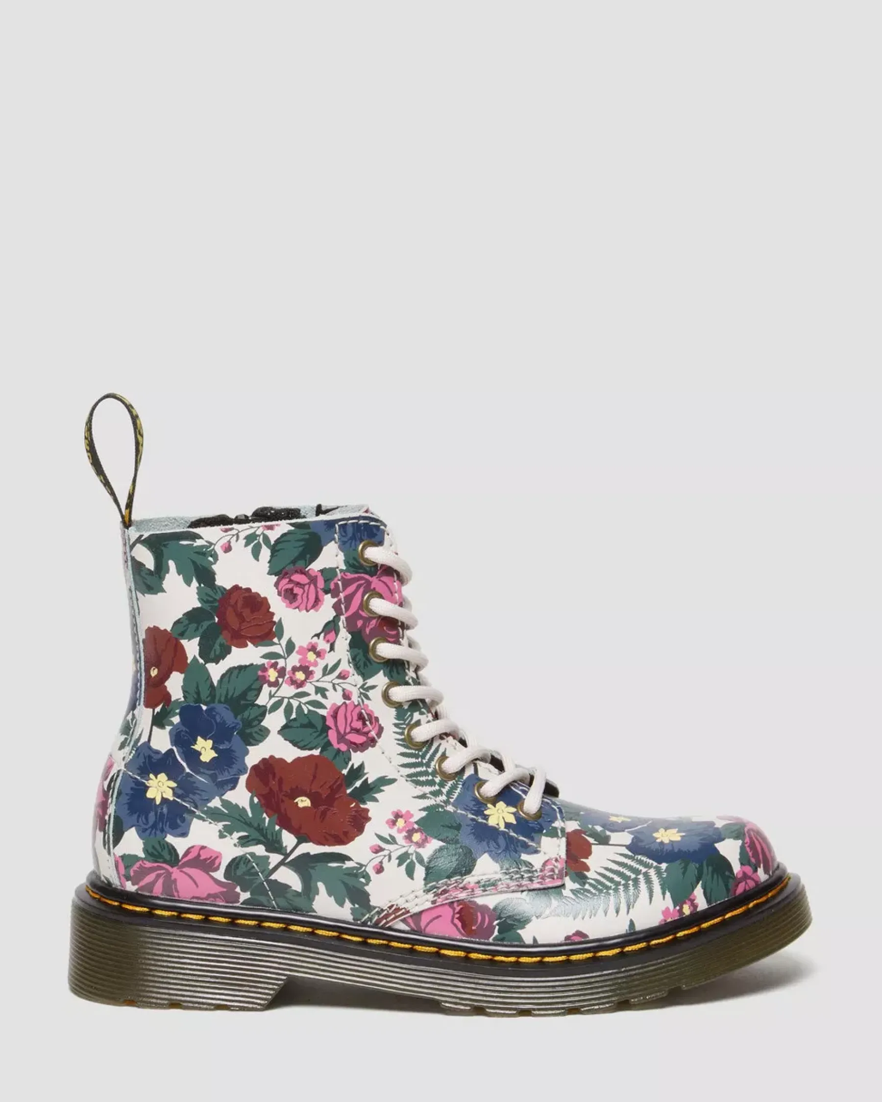 School Styles|Junior / 5-7 Years>Dr. Martens Junior 1460 English Garden Leather Lace Up Boots Multi — Hydro Leather