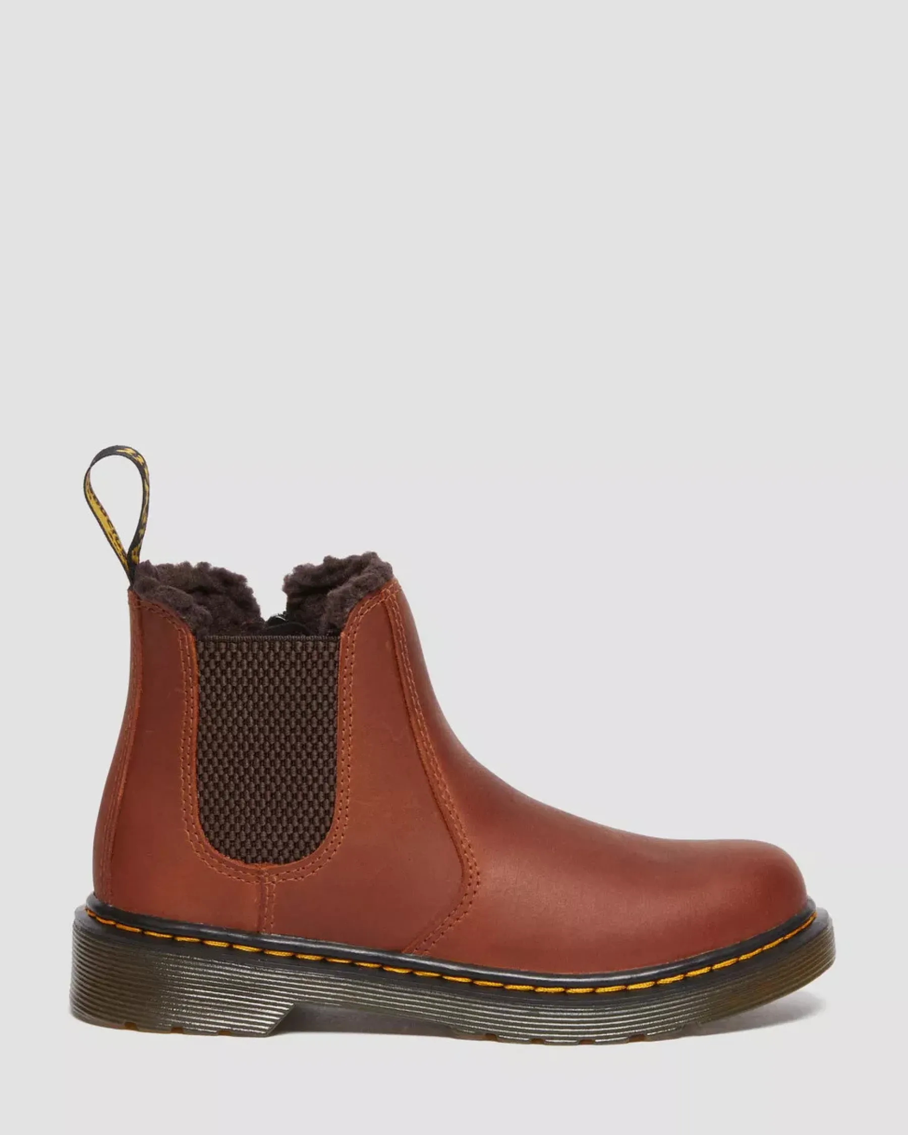 Sale|Winter Boots>Dr. Martens Junior 2976 Faux Fur Lined Chelsea Boots LIGHT BROWN — Republic Waterproof