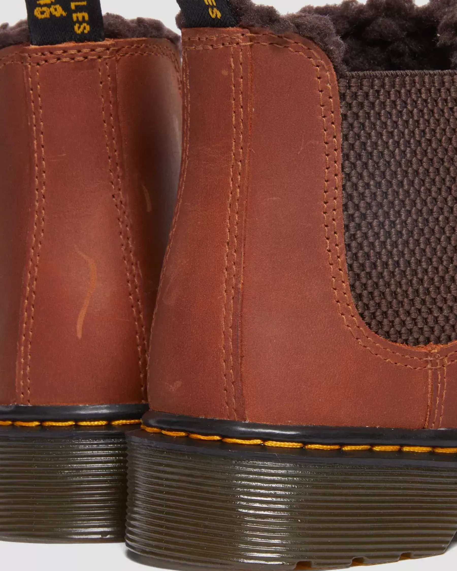 Sale|Winter Boots>Dr. Martens Junior 2976 Faux Fur Lined Chelsea Boots LIGHT BROWN — Republic Waterproof