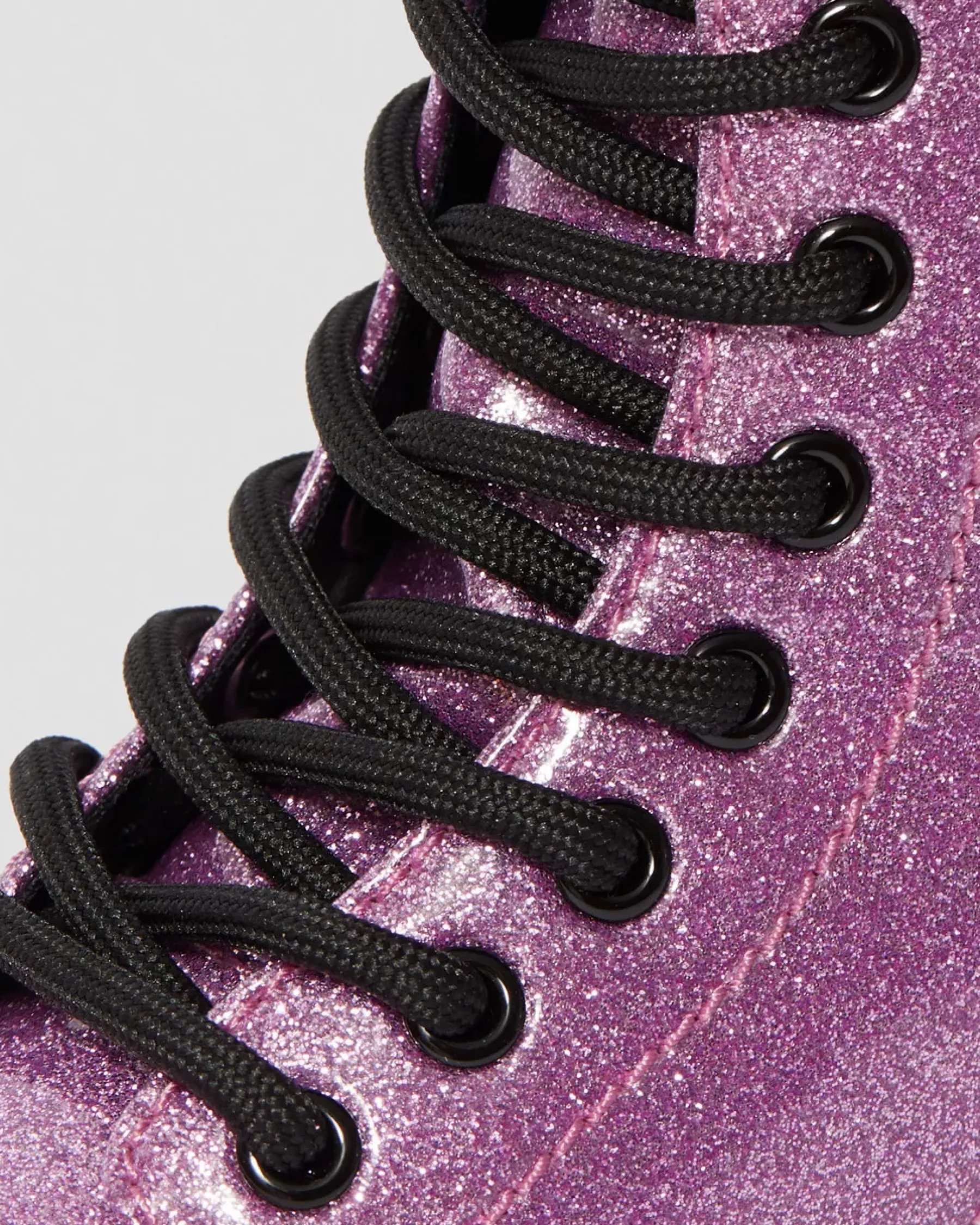 School Styles|Junior / 5-7 Years>Dr. Martens Junior 1460 Glitter Lace Up Boots Dark Pink — Coated Glitter