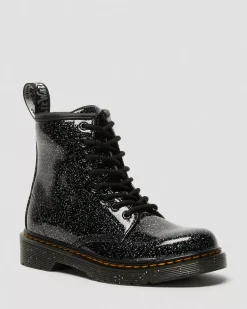 Glitter & Patent Boots|School Styles>Dr. Martens Junior 1460 Glitter Lace Up Boots Black — Cosmic Glitter