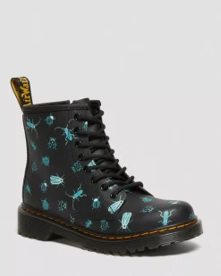 Sale|School Styles>Dr. Martens Junior 1460 Glow in the Dark Bugs Lace Up Boots Black — Floral Mash Up K Hydro