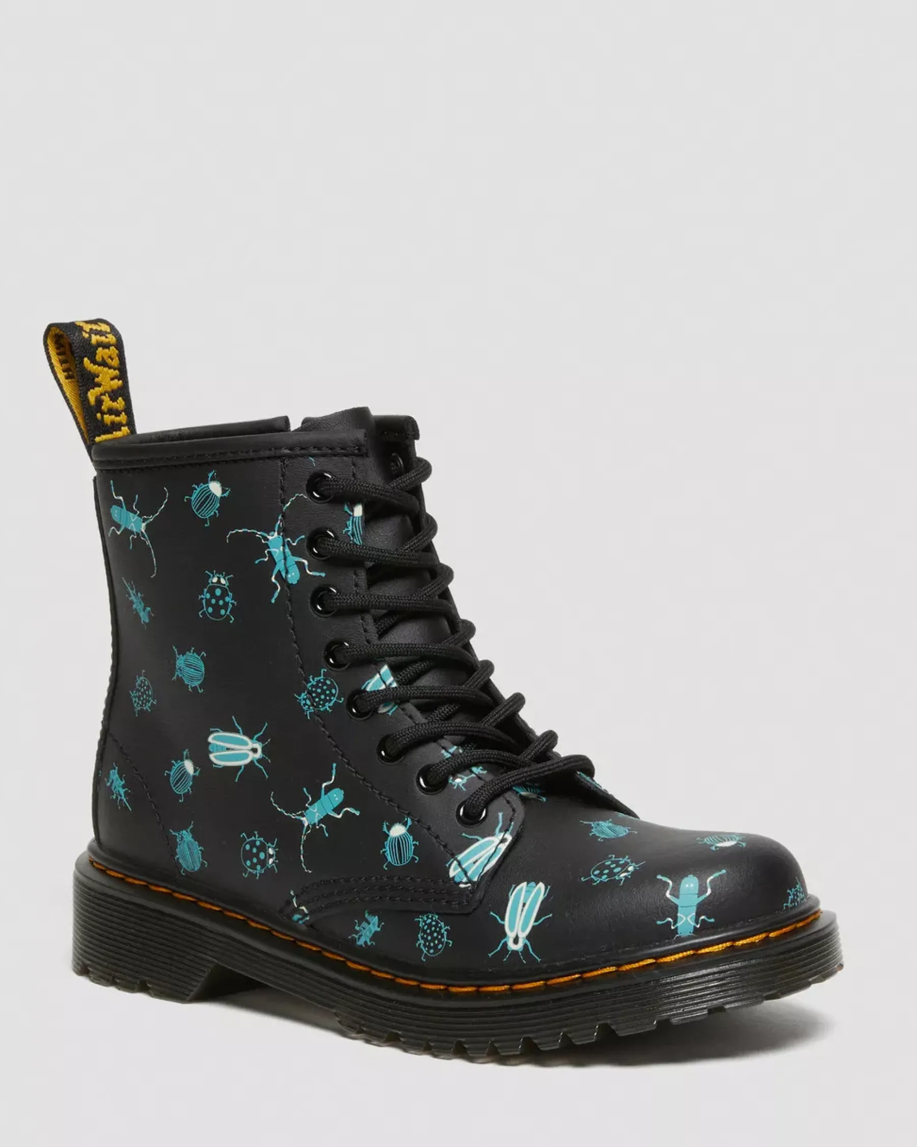 Sale|School Styles>Dr. Martens Junior 1460 Glow in the Dark Bugs Lace Up Boots Black — Floral Mash Up K Hydro