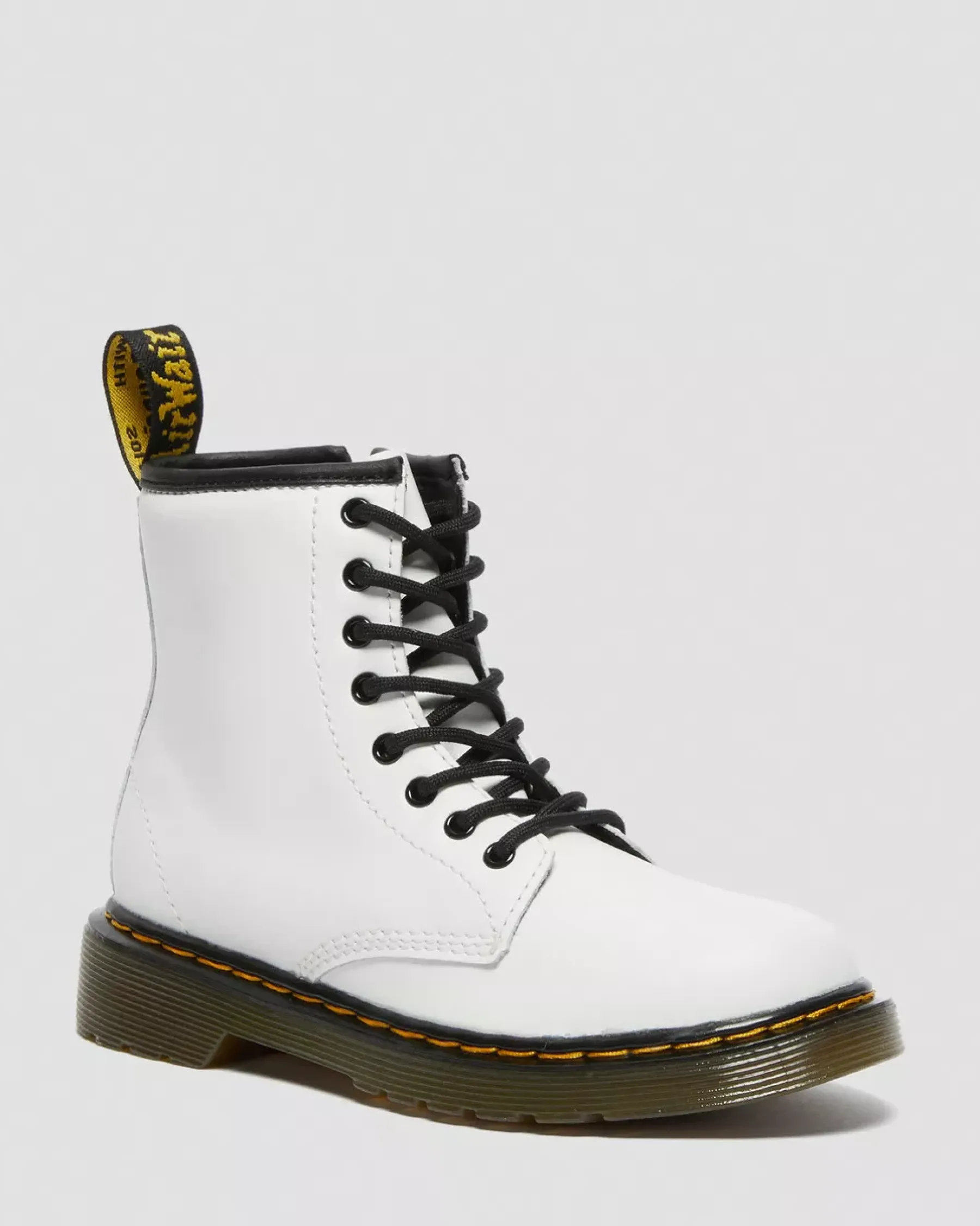School Styles|Junior / 5-7 Years>Dr. Martens Junior 1460 Leather Lace Up Boots White — Romario