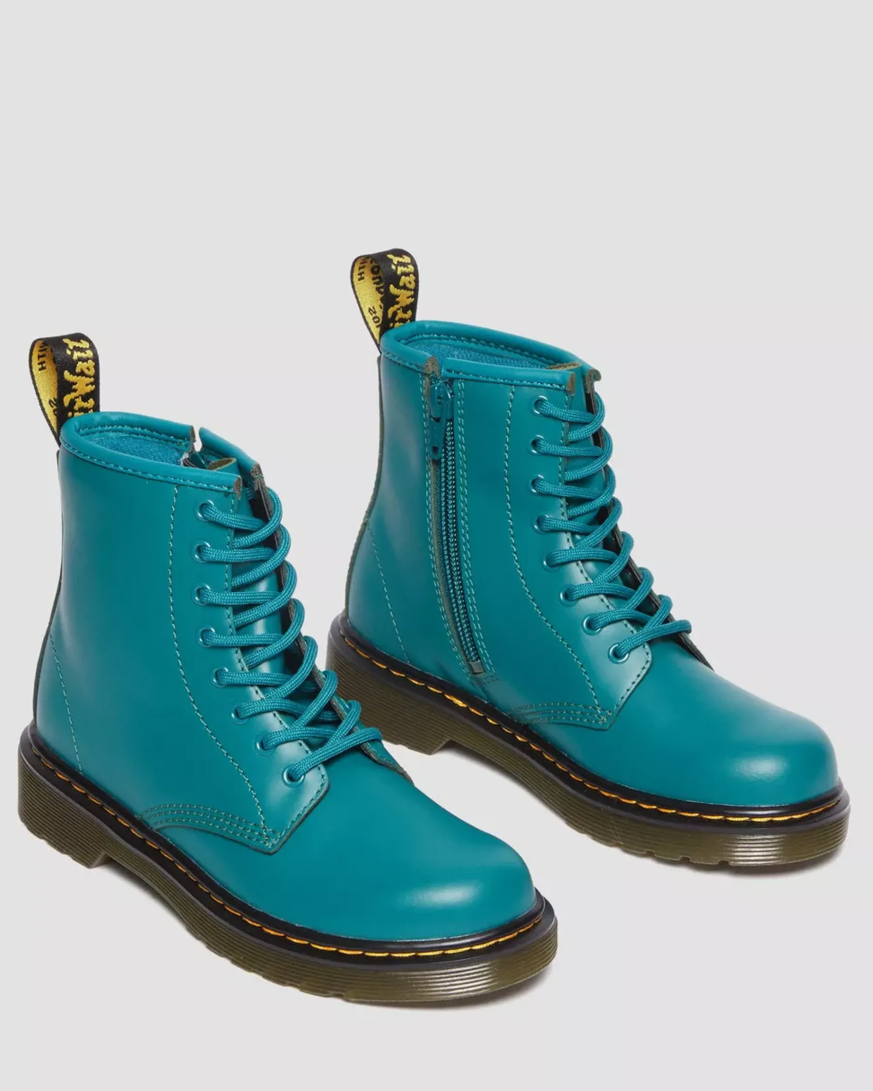 Sale|School Styles>Dr. Martens Junior 1460 Leather Lace Up Boots TEAL GREEN — Romario