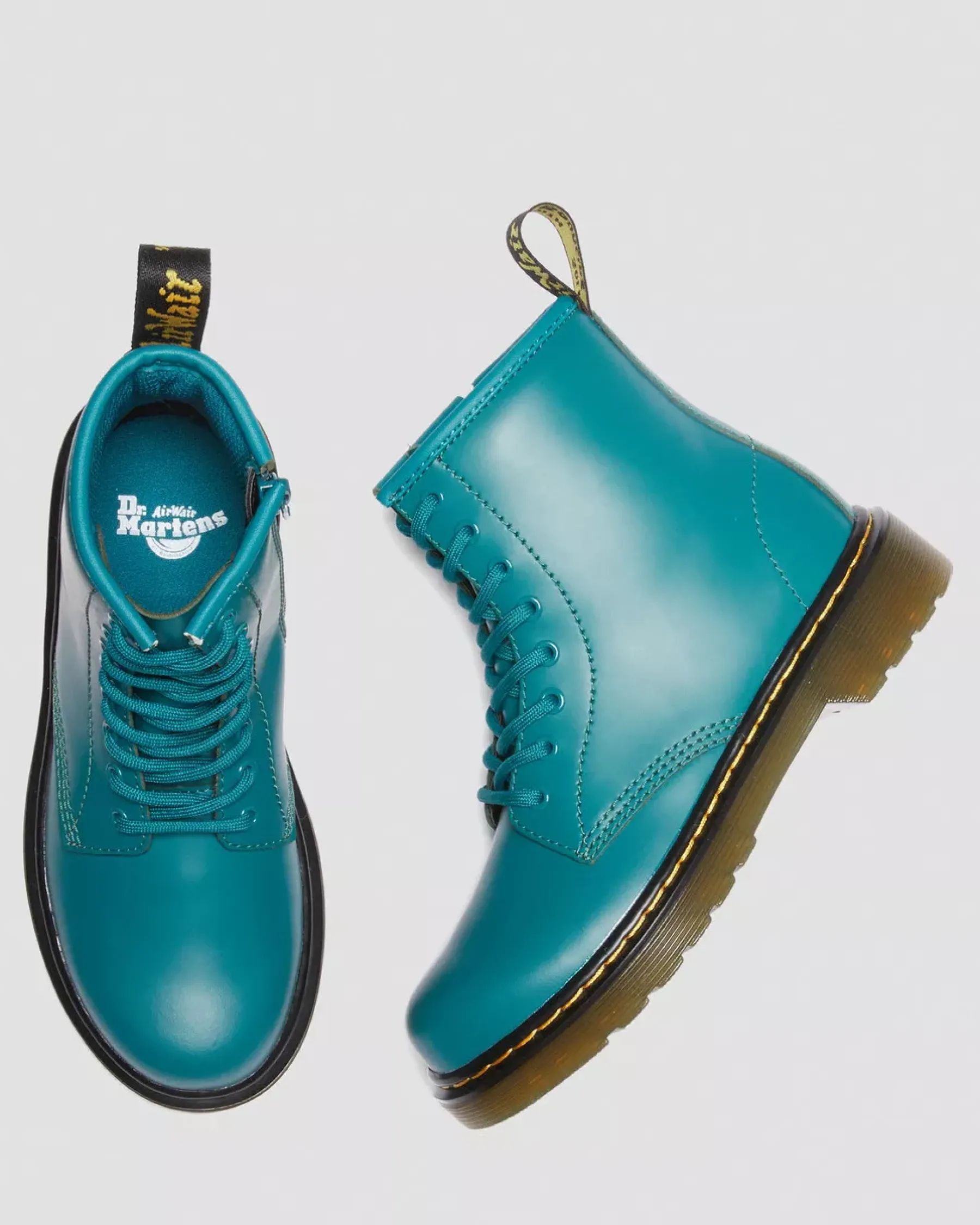 Sale|School Styles>Dr. Martens Junior 1460 Leather Lace Up Boots TEAL GREEN — Romario