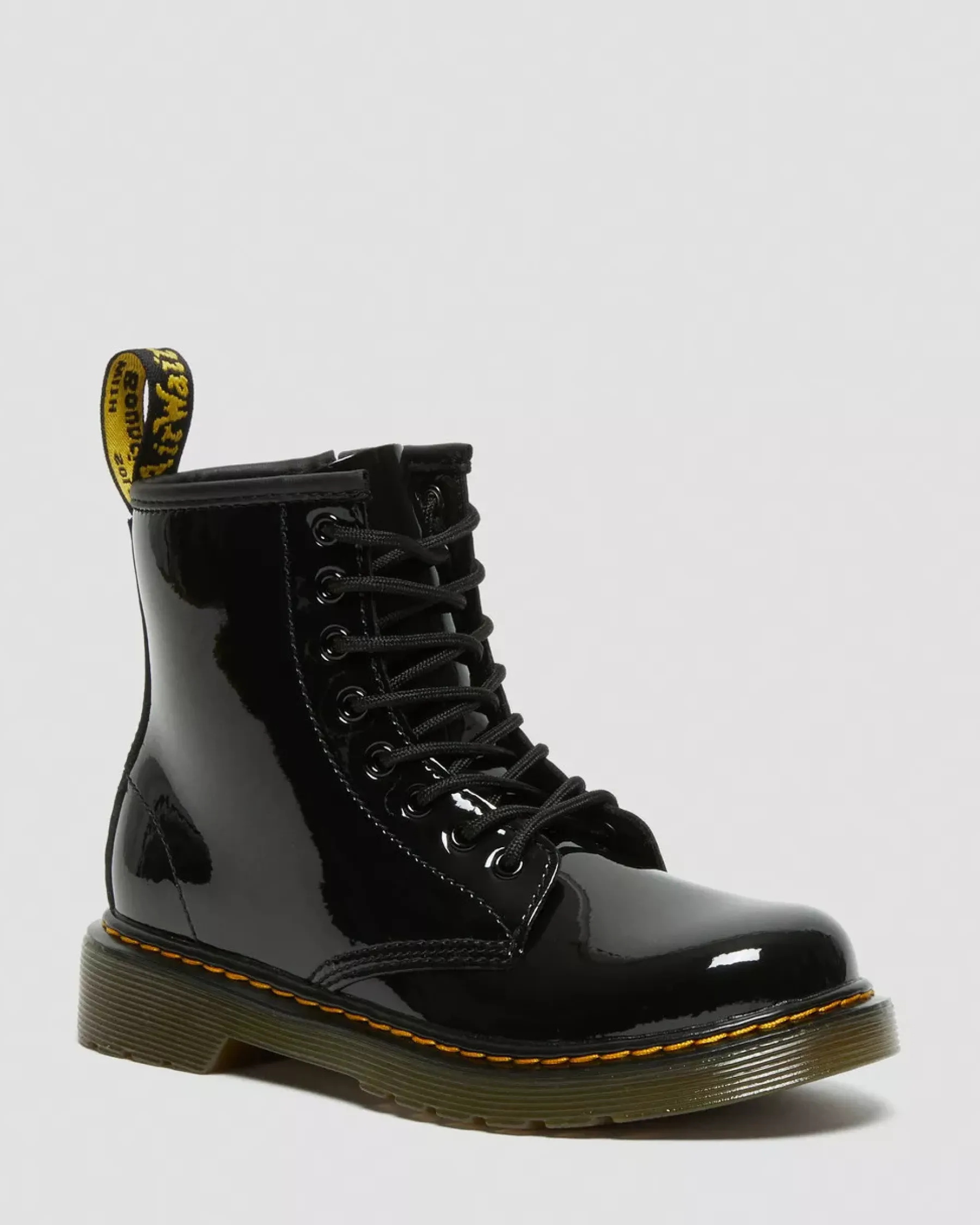 Glitter & Patent Boots|School Styles>Dr. Martens Junior 1460 Patent Leather Lace Up Boots Black — Patent Leather