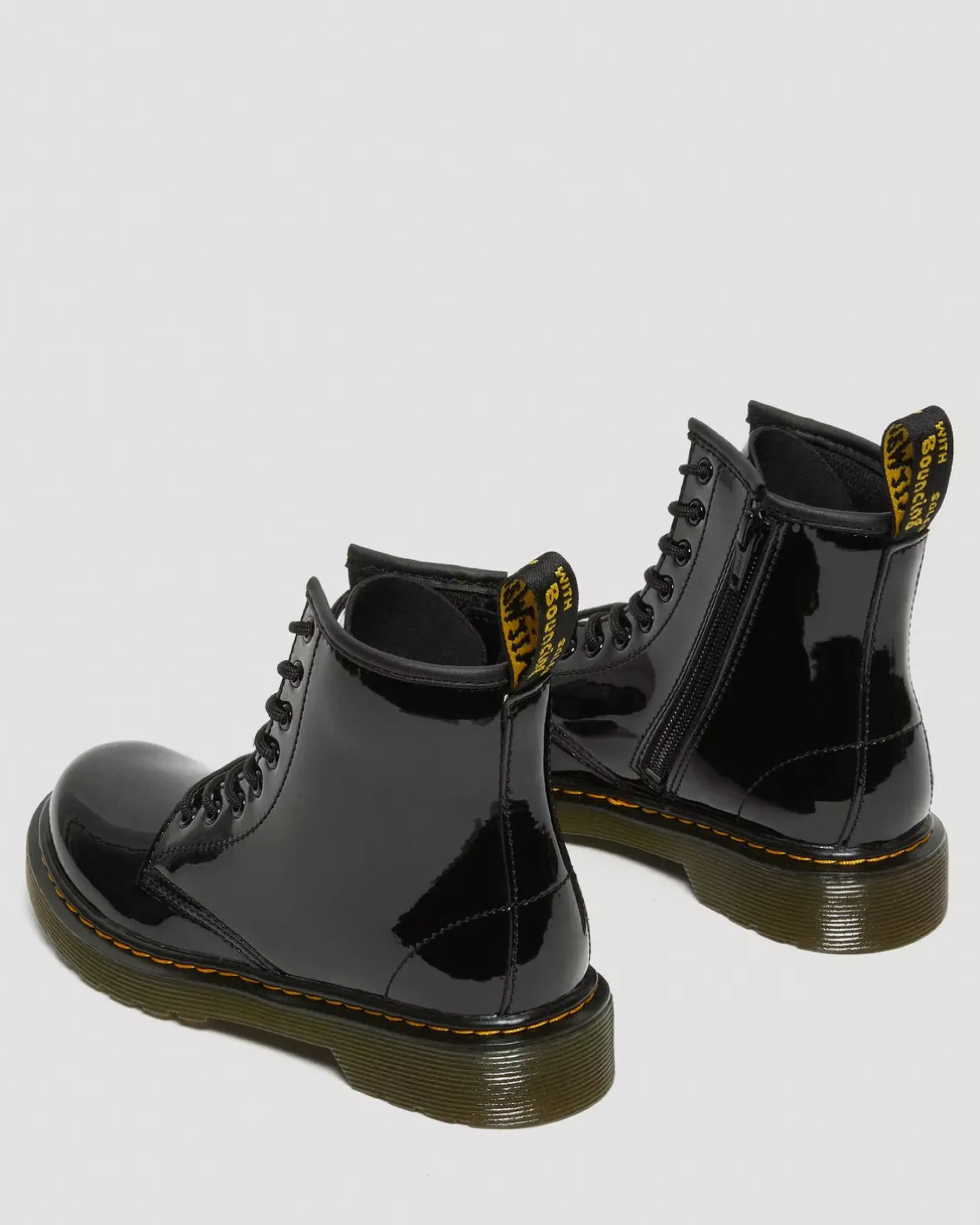 Glitter & Patent Boots|School Styles>Dr. Martens Junior 1460 Patent Leather Lace Up Boots Black — Patent Leather